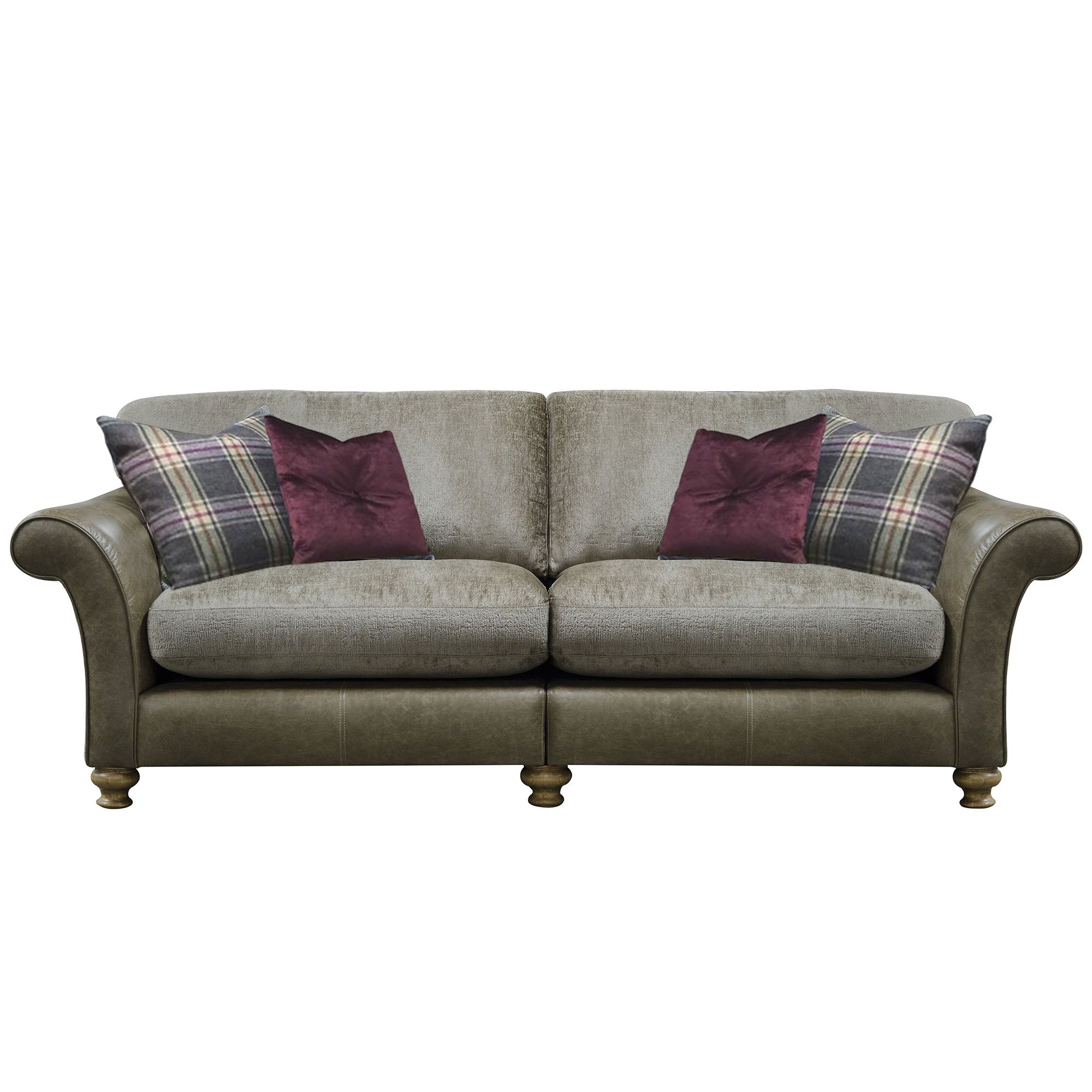 Alexander & James Blake 4 Standard Back Seater Sofa Fabric & Leather