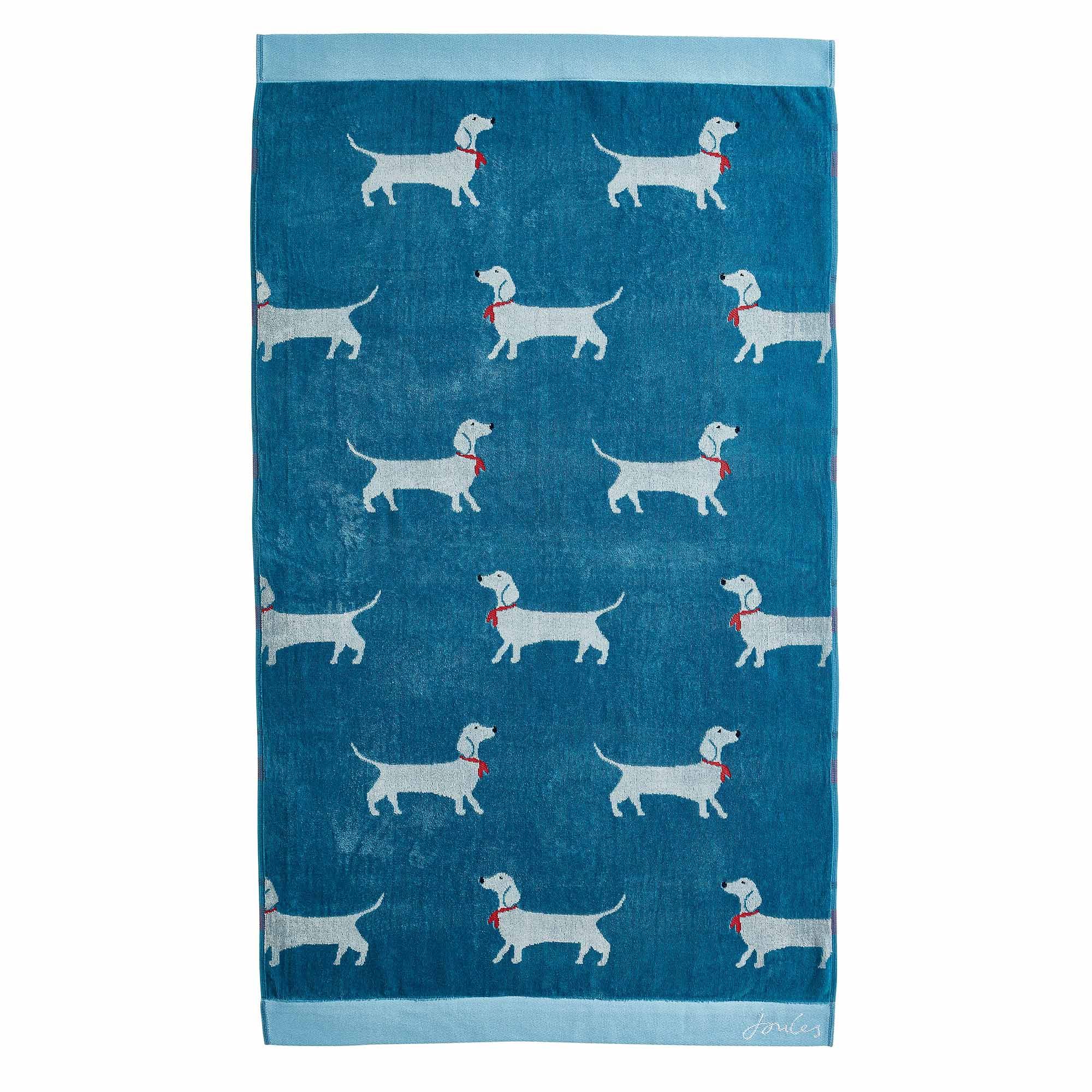 Joules Sausage Dog Bath Towel Blue Bath Towels Meubles
