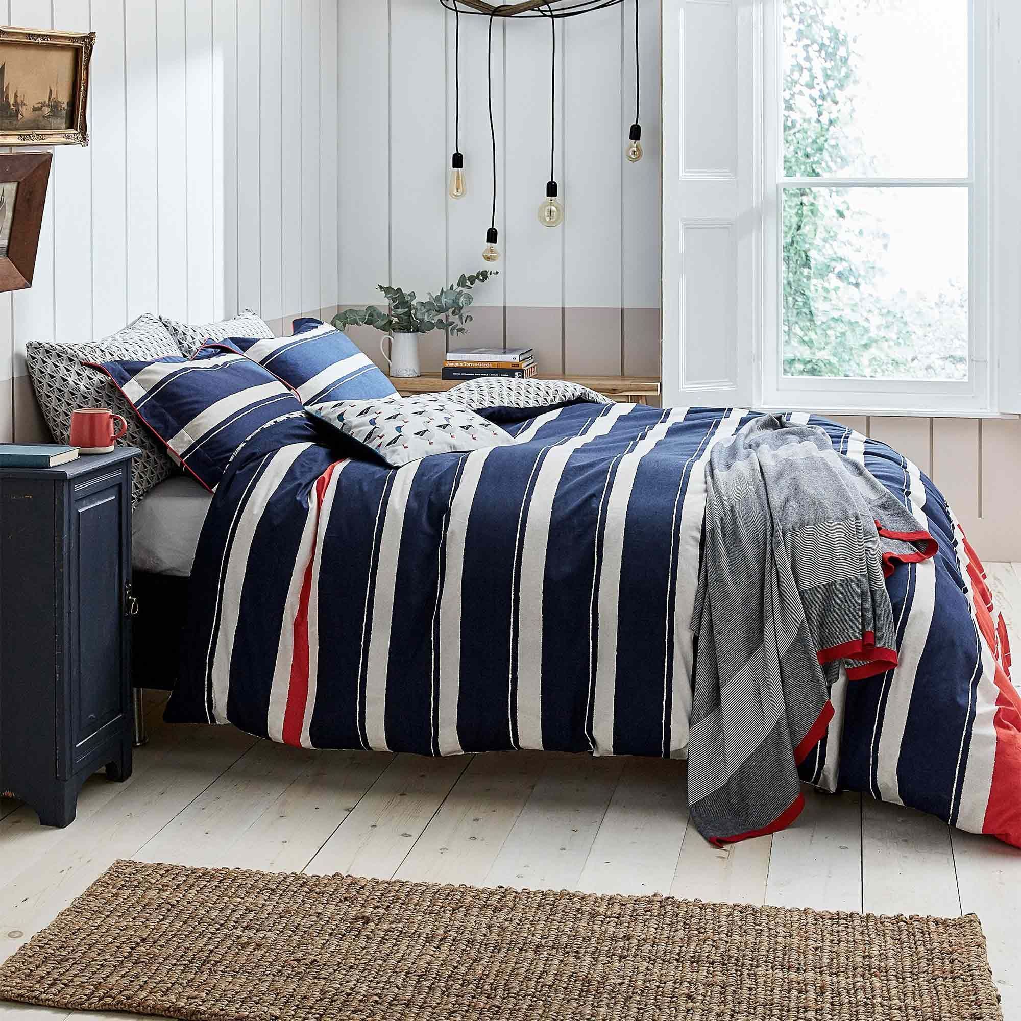 Joules Galley Grade Stripe Reversible Duvet Cover Navy Duvet Covers