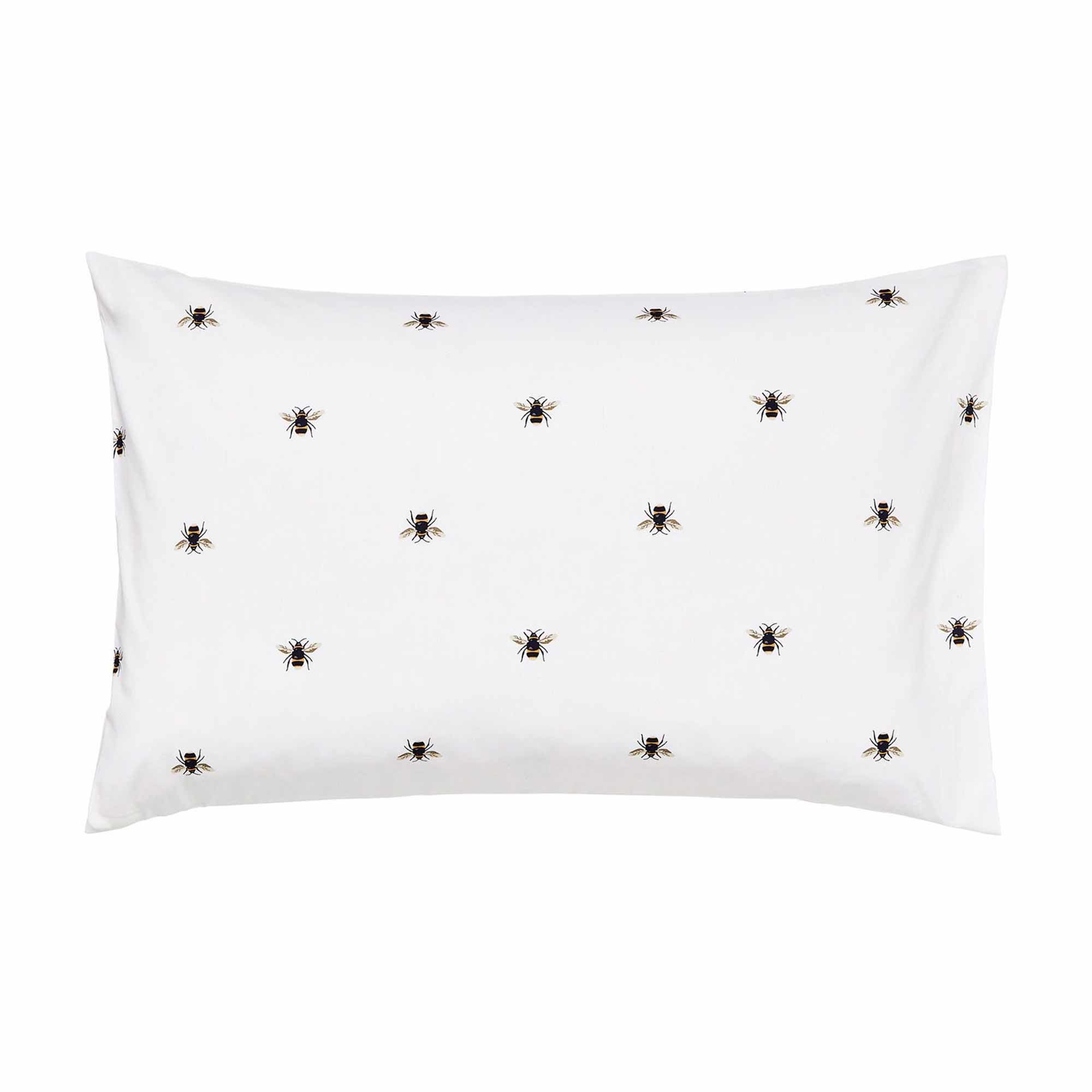 Joules Botanical Bee Standard Pillowcase Blue Sheets & Pillowcases Meubles