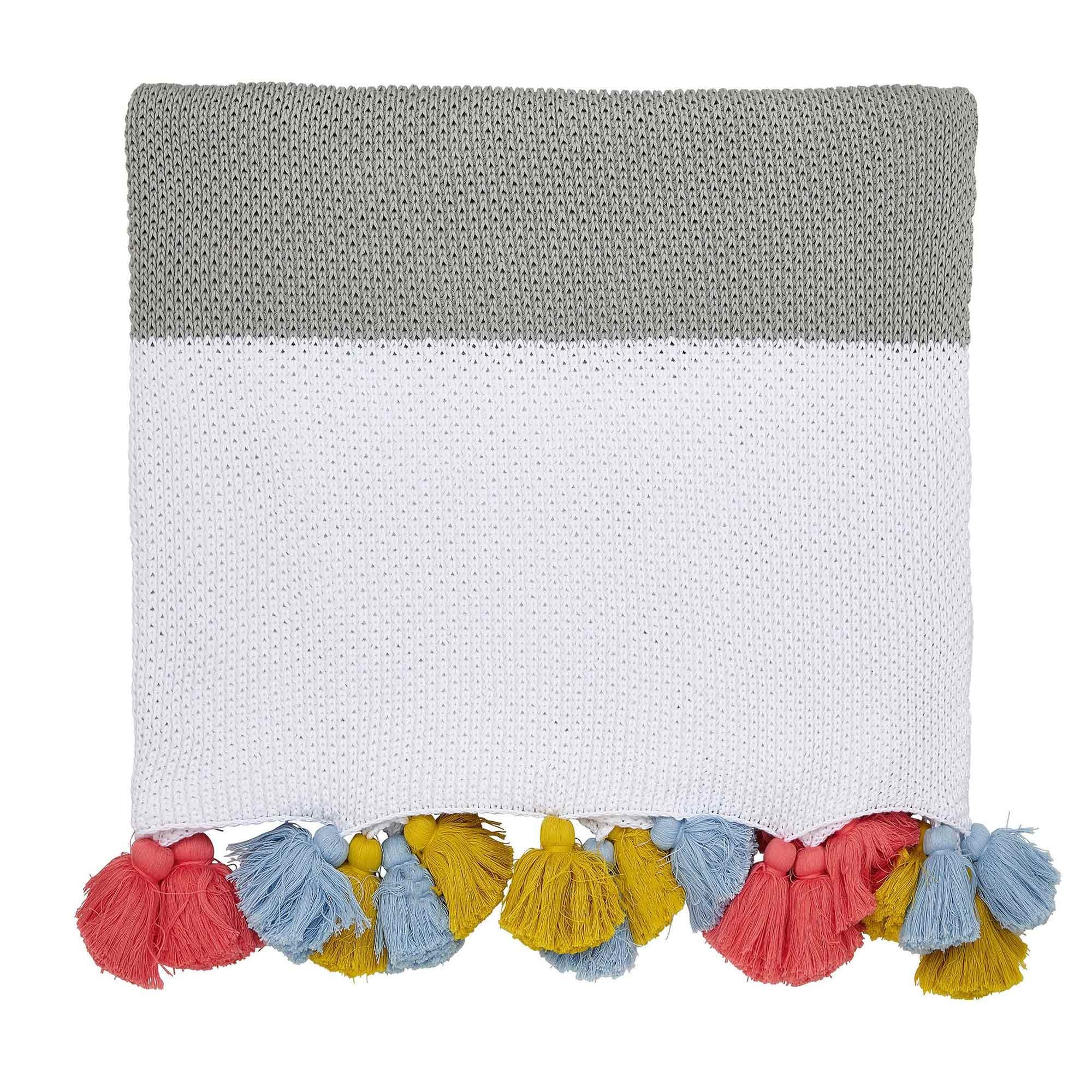 Joules Garden Dogs Knitted Throw Grey 140cm x 200cm Cushions & Throws