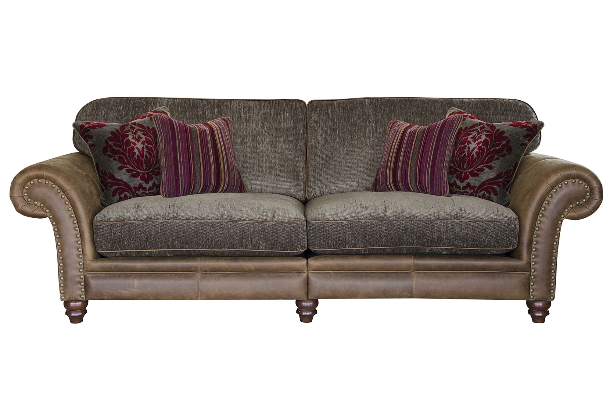 Alexander & James Hudson 4 Seater Sofa Option 1 Fabric & Leather All