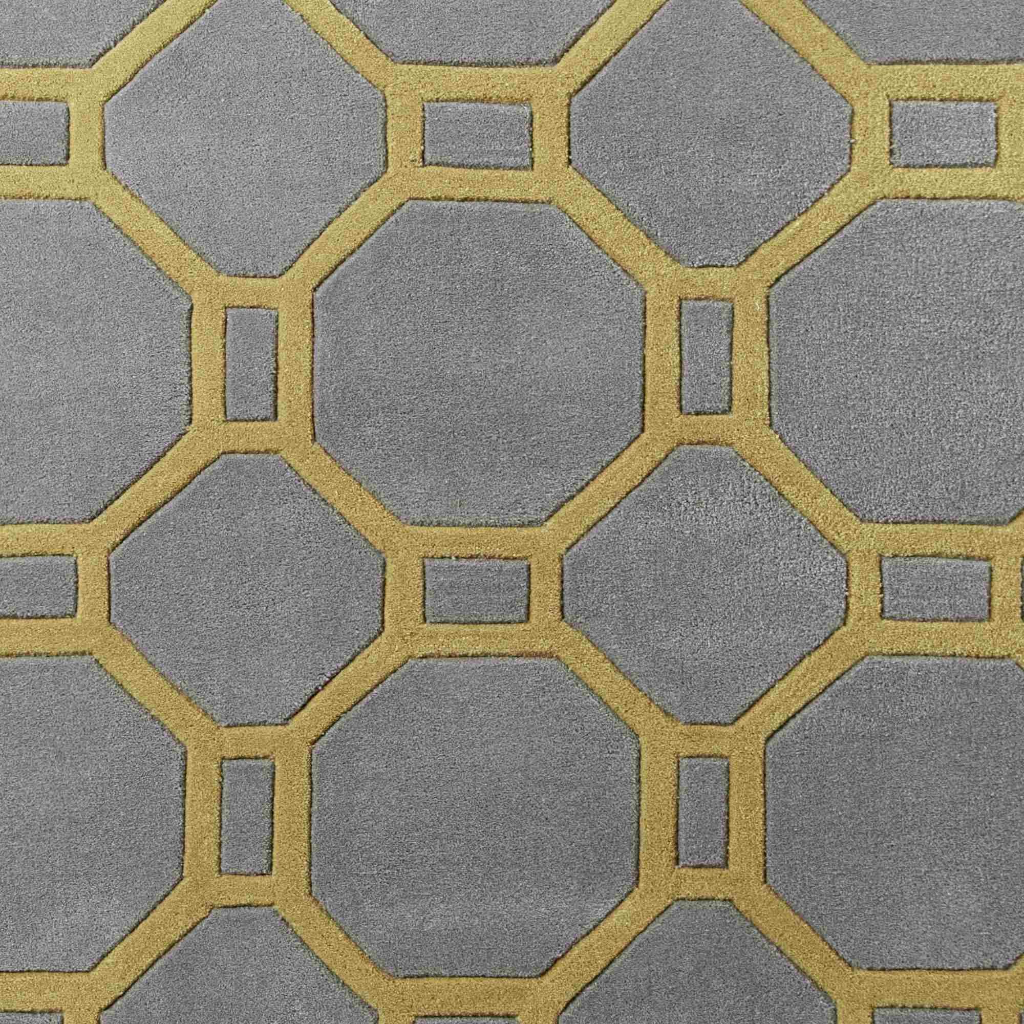 Hong Kong 4338 Rug Grey & Yellow Patterned Rugs Meubles