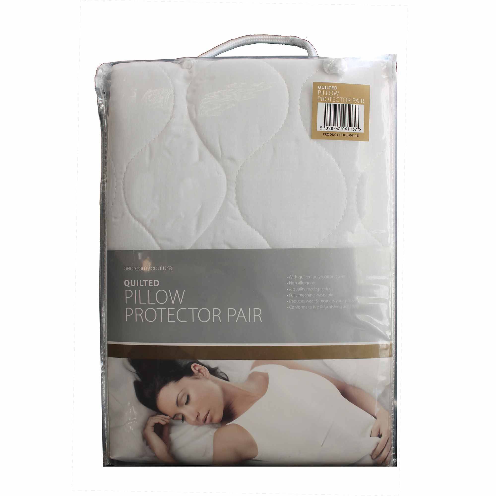 Bedroom Couture Quilted Pillow Protector Pair Mattress & Pillow