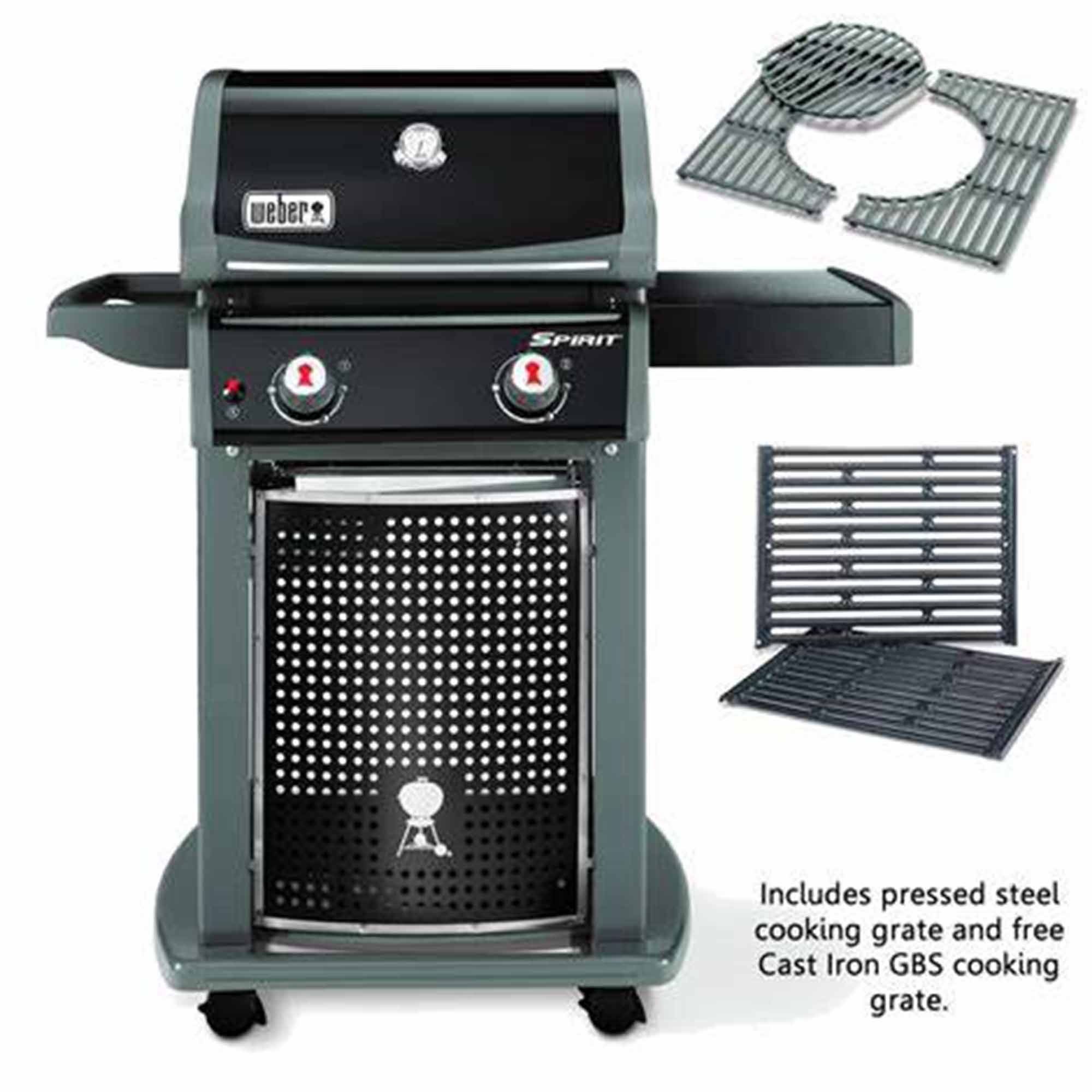 Weber Spirit E210 Gas Barbecue Black Plus Free Cooking Grates