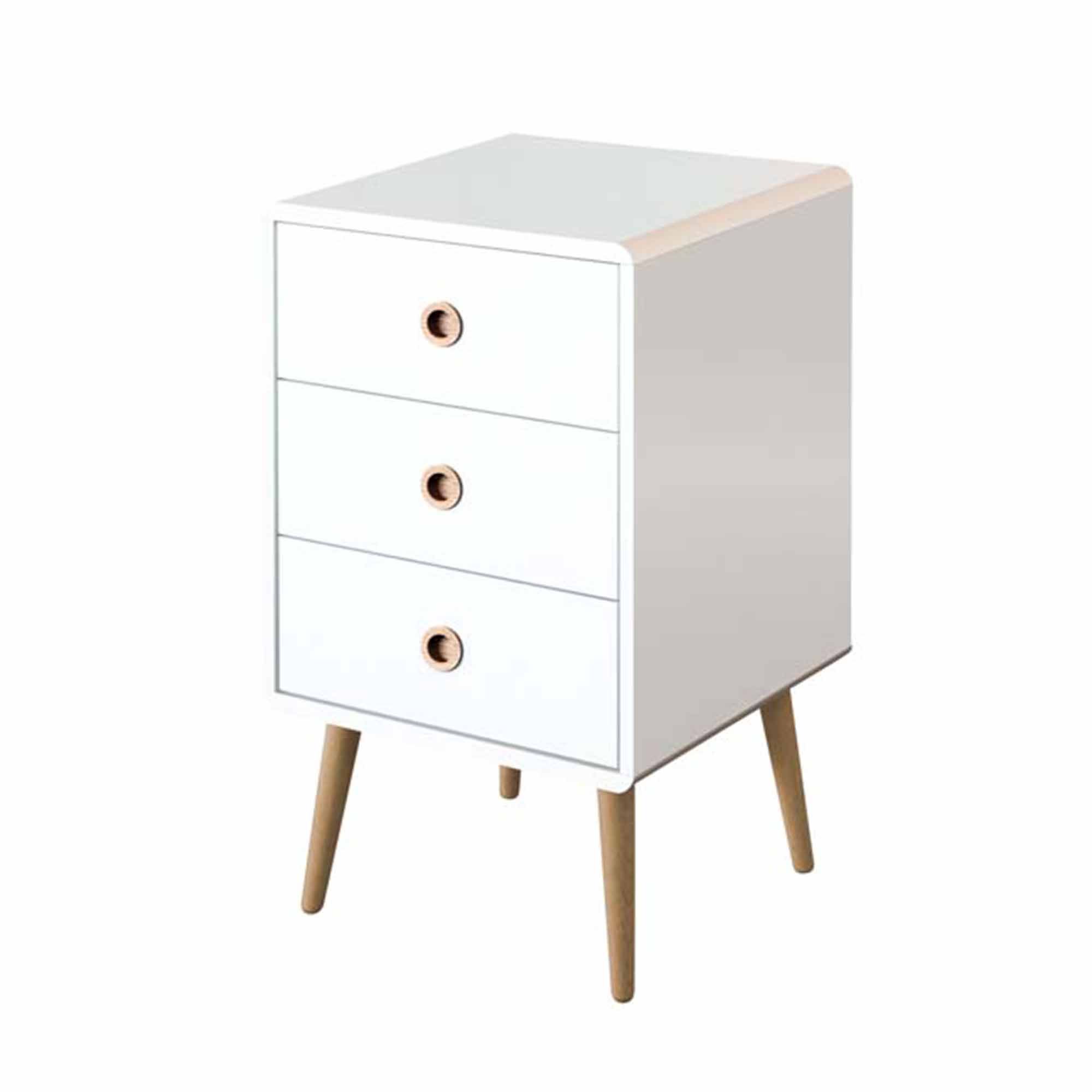Steens Softline 3 Drawer Bedside Locker White Bedside Lockers & Bedside Tables Meubles