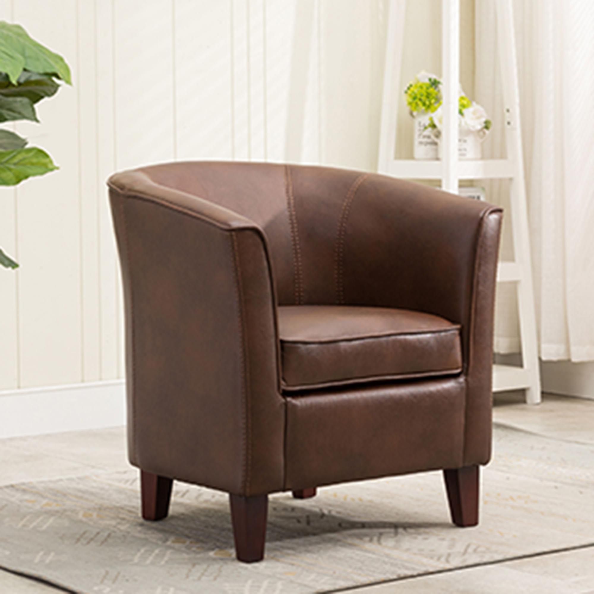 Shirley Tub Chair Faux Leather Tan Occasional Chairs Meubles
