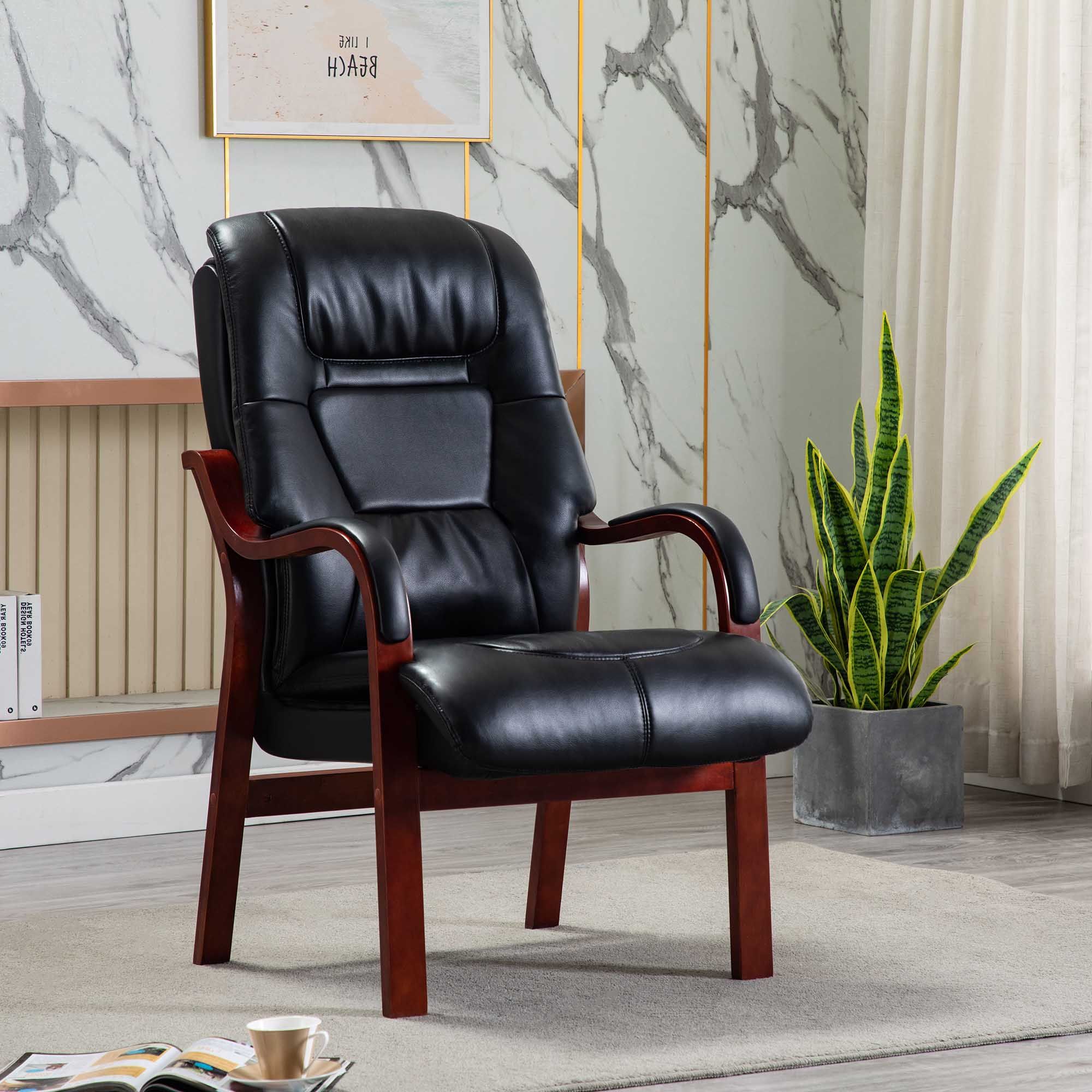 Brogan Orthopaedic Armchair Faux Leather Black Fireside Chairs Meubles