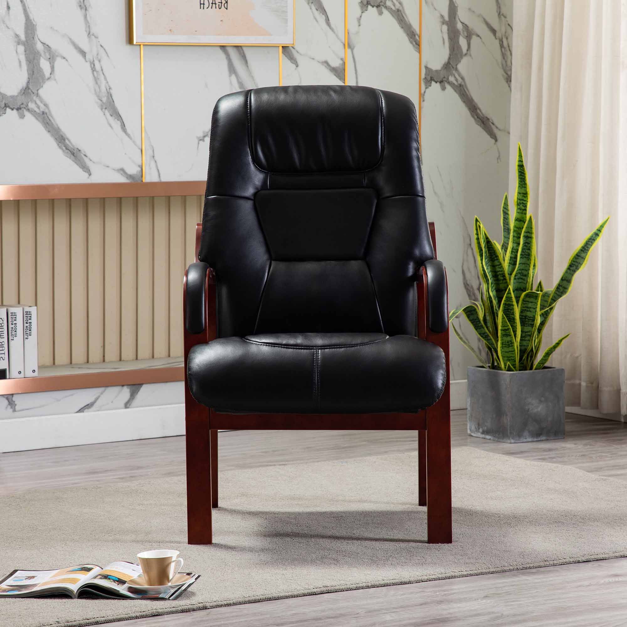 Brogan Orthopaedic Armchair Faux Leather Black Fireside Chairs Meubles