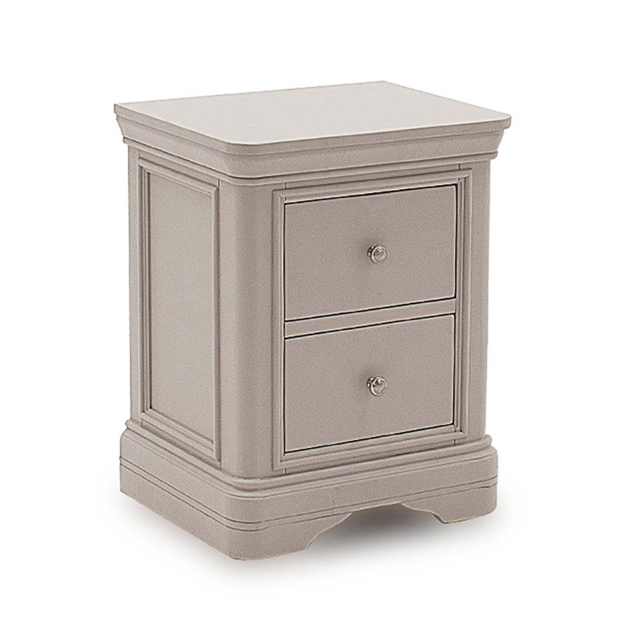 Acton 2 Drawer Bedside Locker Taupe Bedside Lockers & Bedside Tables