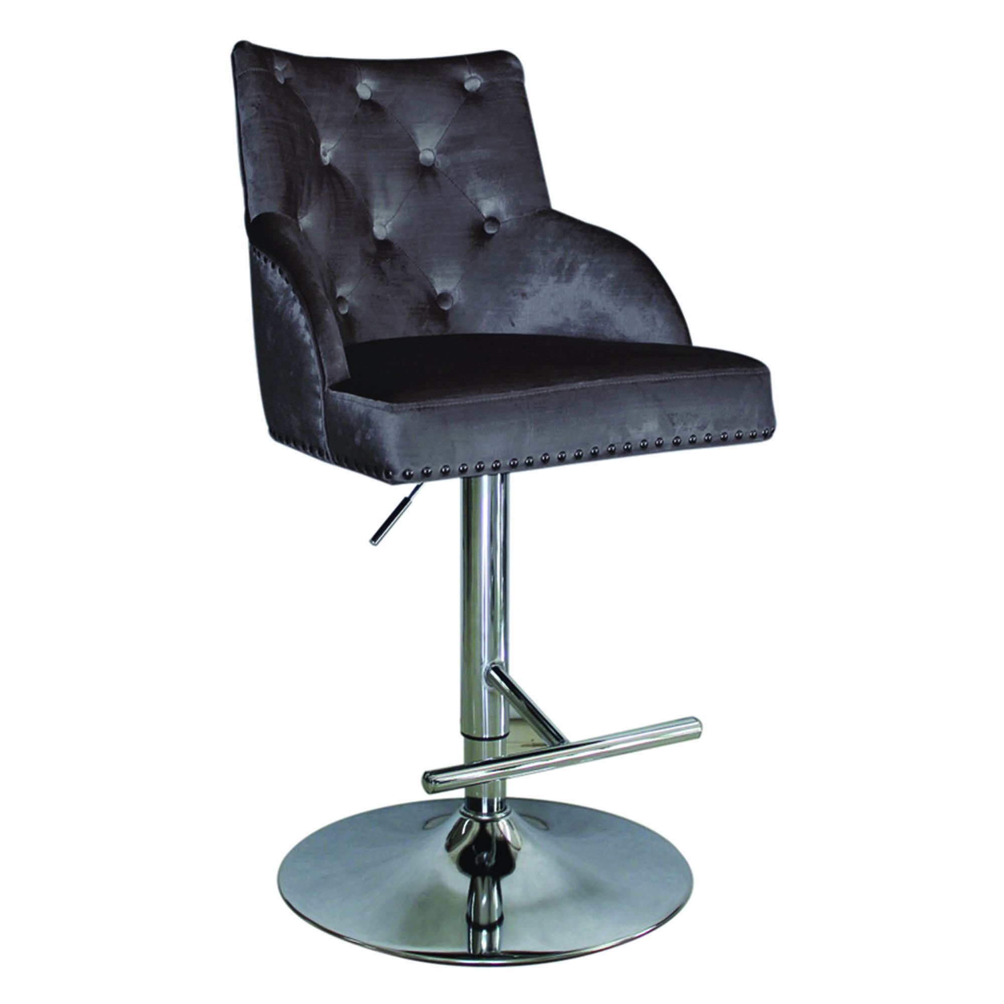 Hawaii High/Low Gas Lift Bar Stool Fabric Charcoal Counter Stools