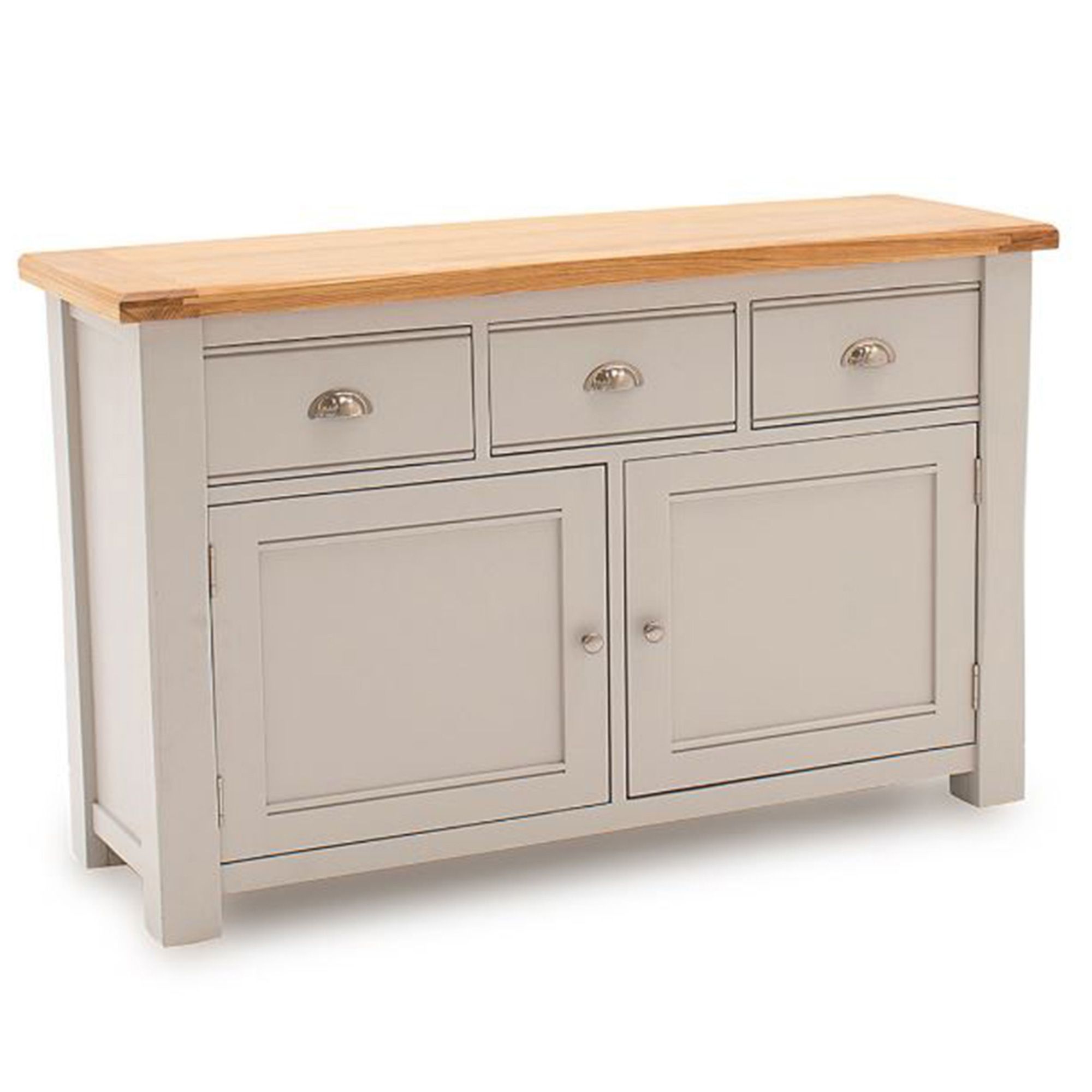 Colby Wide Sideboard Painted Grey & Oak Top Sideboards Meubles