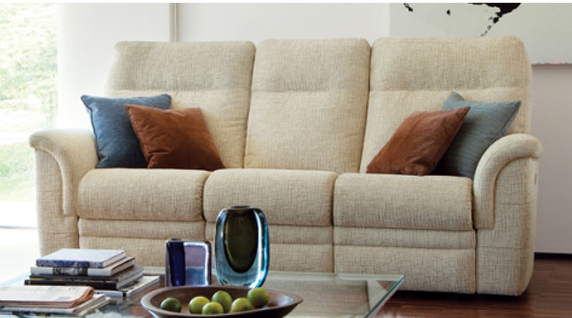 Parker Knoll Hudson 3 Seater Power Reclining Sofa Fabric A 3 & 3.5