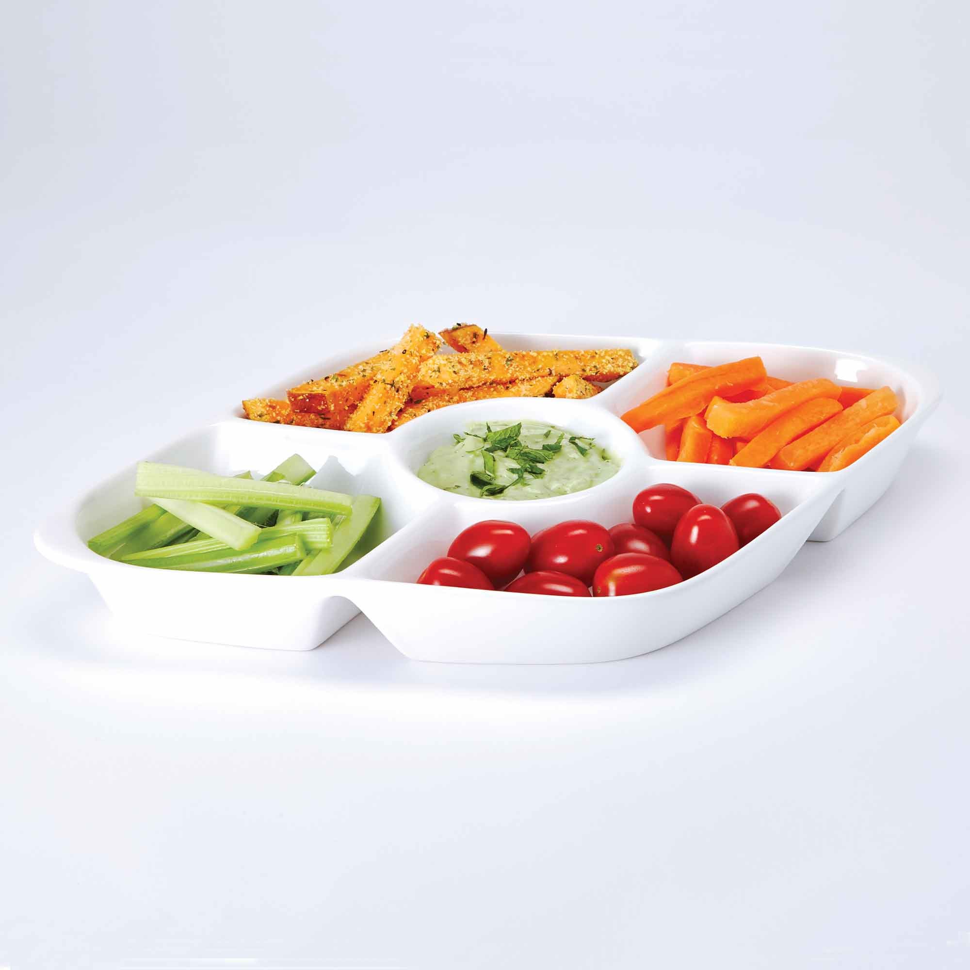 Simply Home Serveware 37cm Division/Snack Plates (Set of 5) White Meubles
