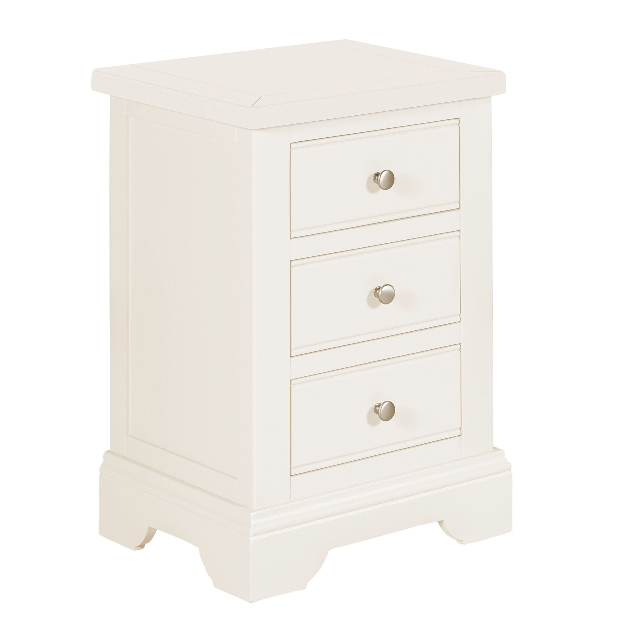 Epping 3 Drawer Bedside Locker Ivory Bedside Lockers & Bedside Tables
