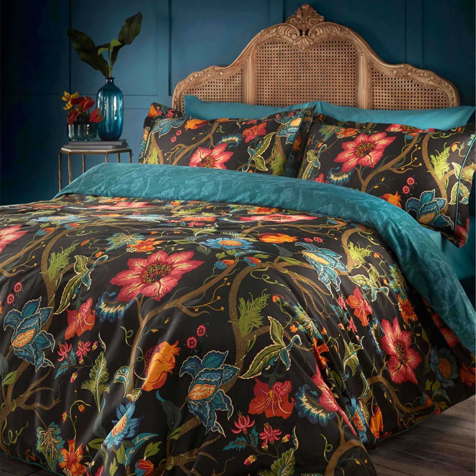 Paoletti Botanist Reversible Duvet Cover Set Multi Coloured Duvet