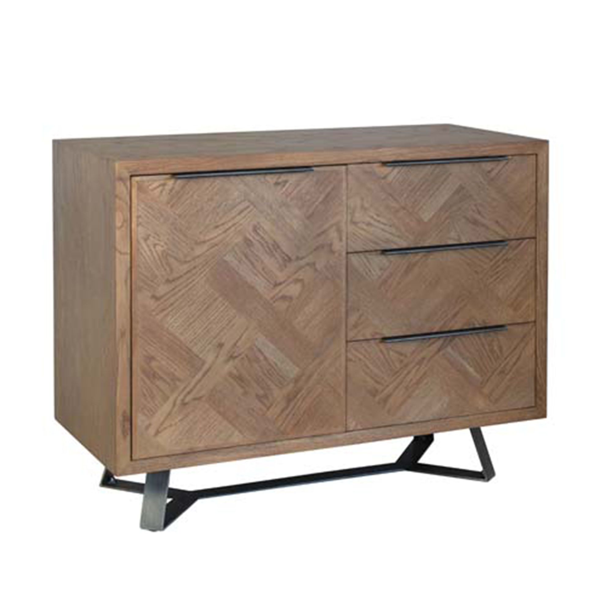 Dale 1 Door + 3 Drawer Narrow Sideboard Grey Oak Sideboards Meubles