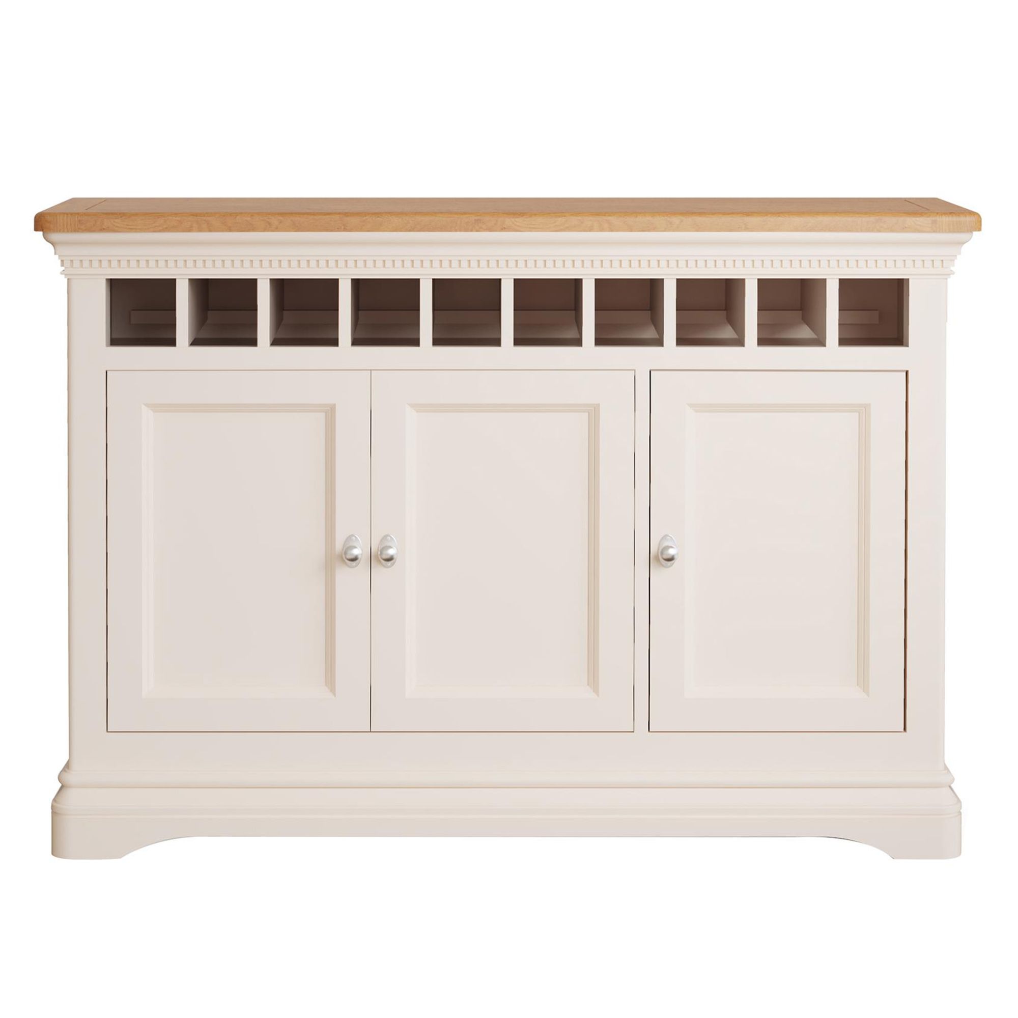 Bellingham 3 Door Drinks Painted OffWhite With Oak Top