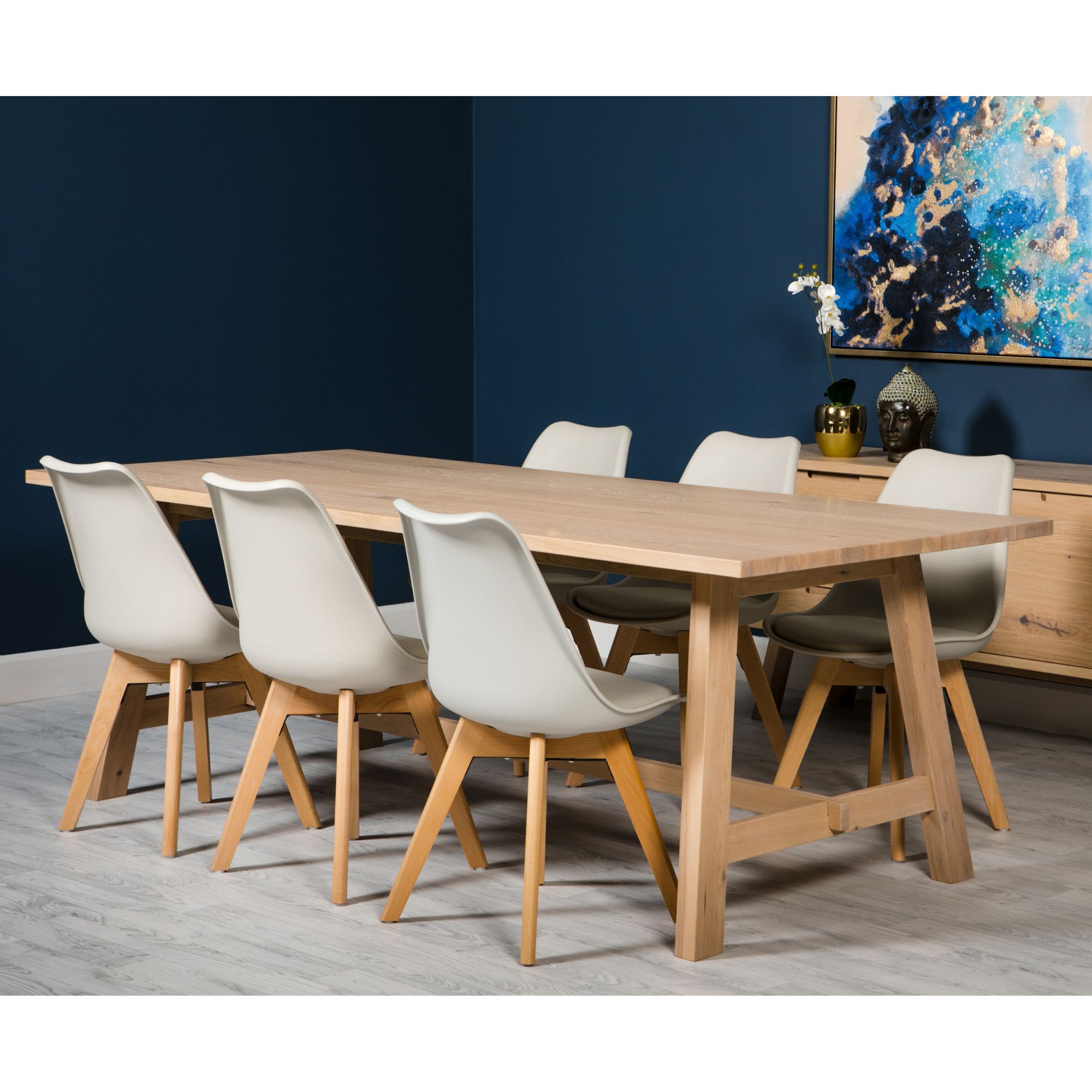Bergen 6 Person Dining Table Oak Meubles