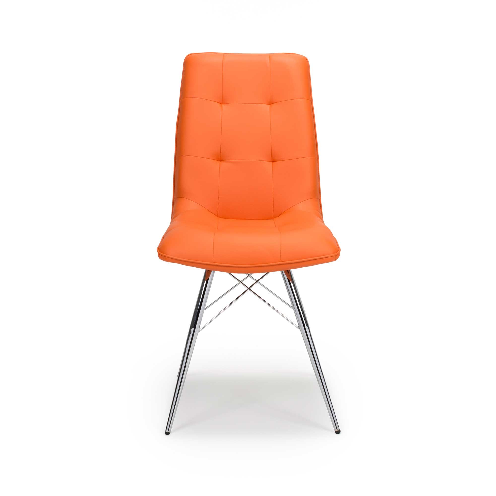 Tampa Dining Chair Faux Leather Orange