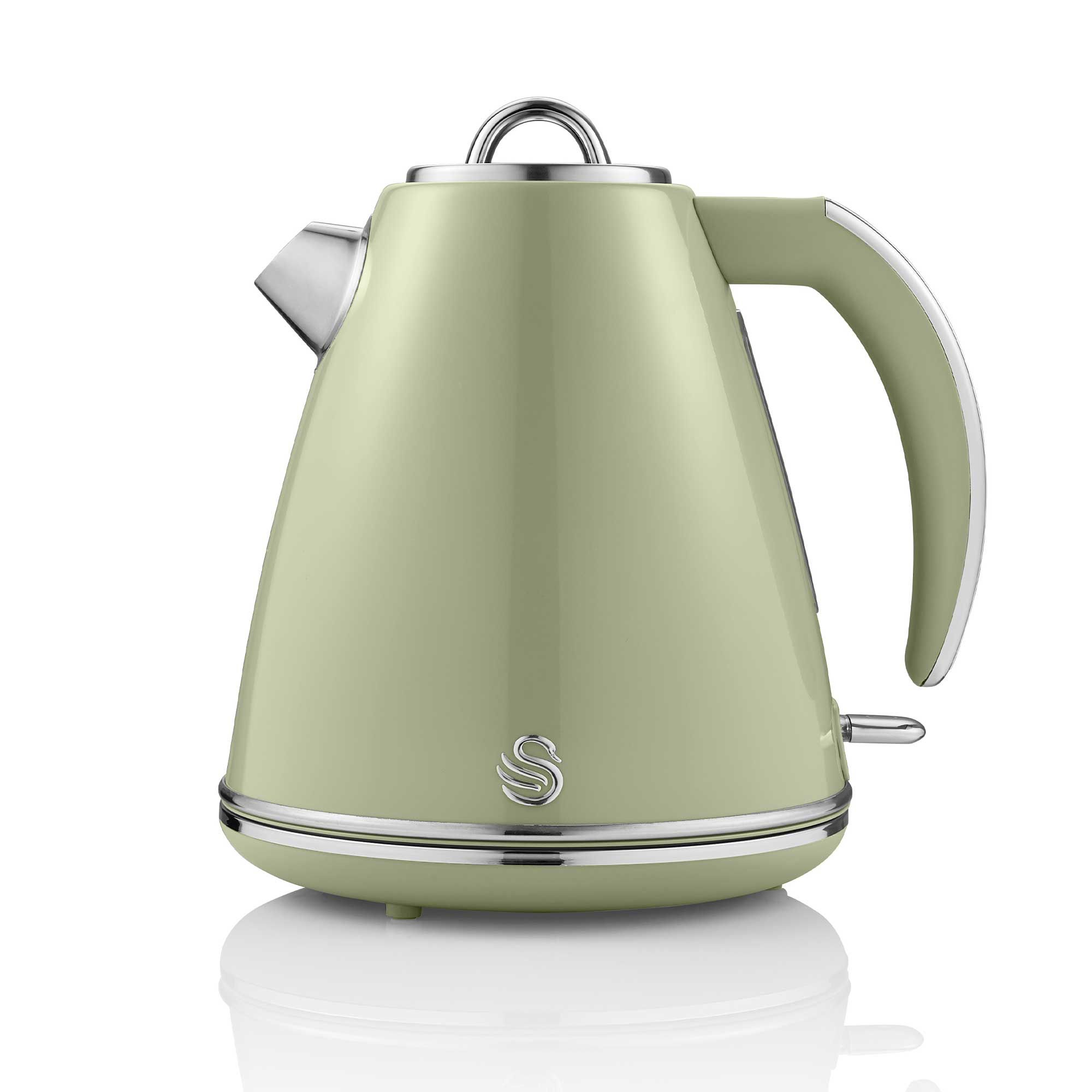 swan retro kettle and toaster green