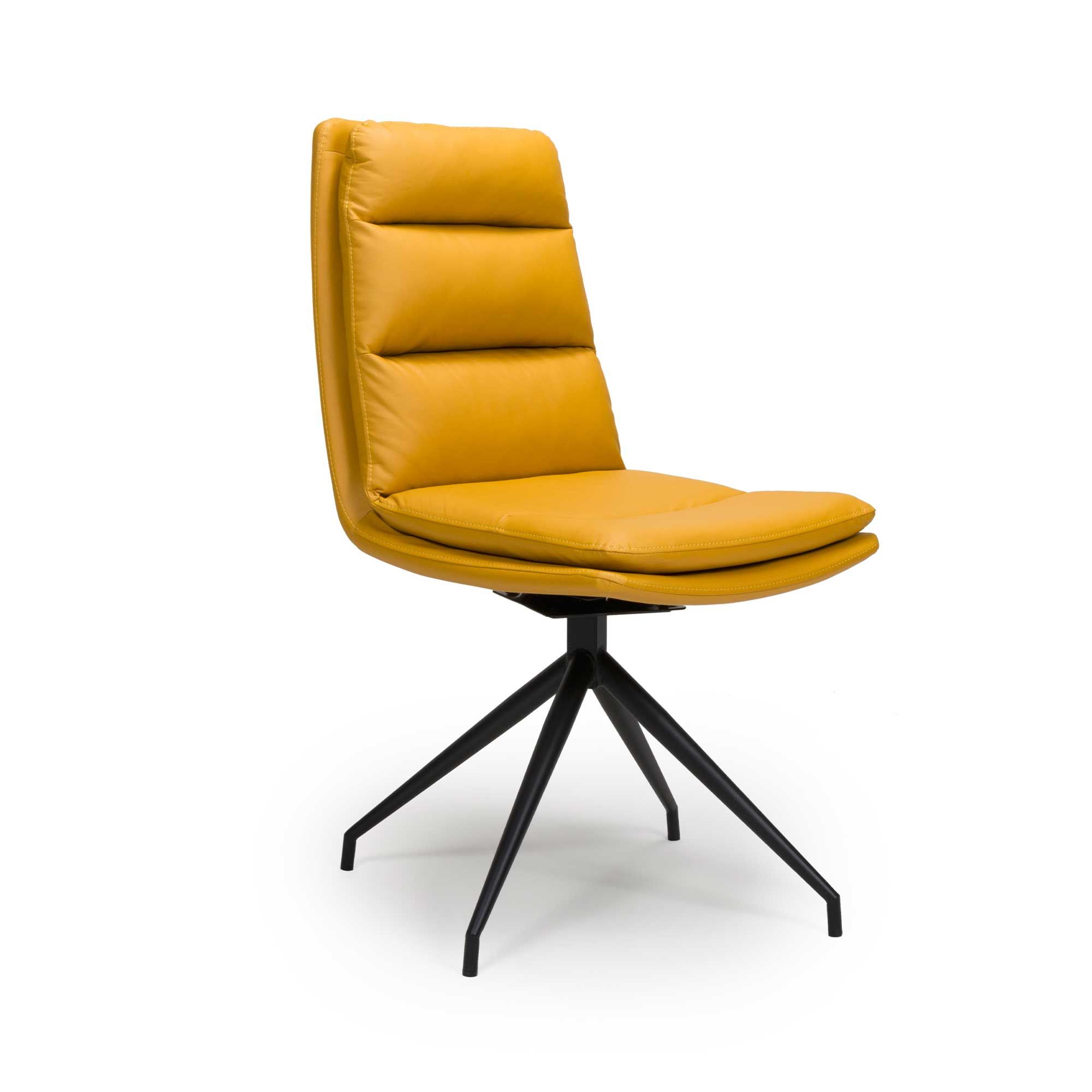 Nobo Swivel Dining Chair Faux Leather Ochre Dining Chairs Meubles