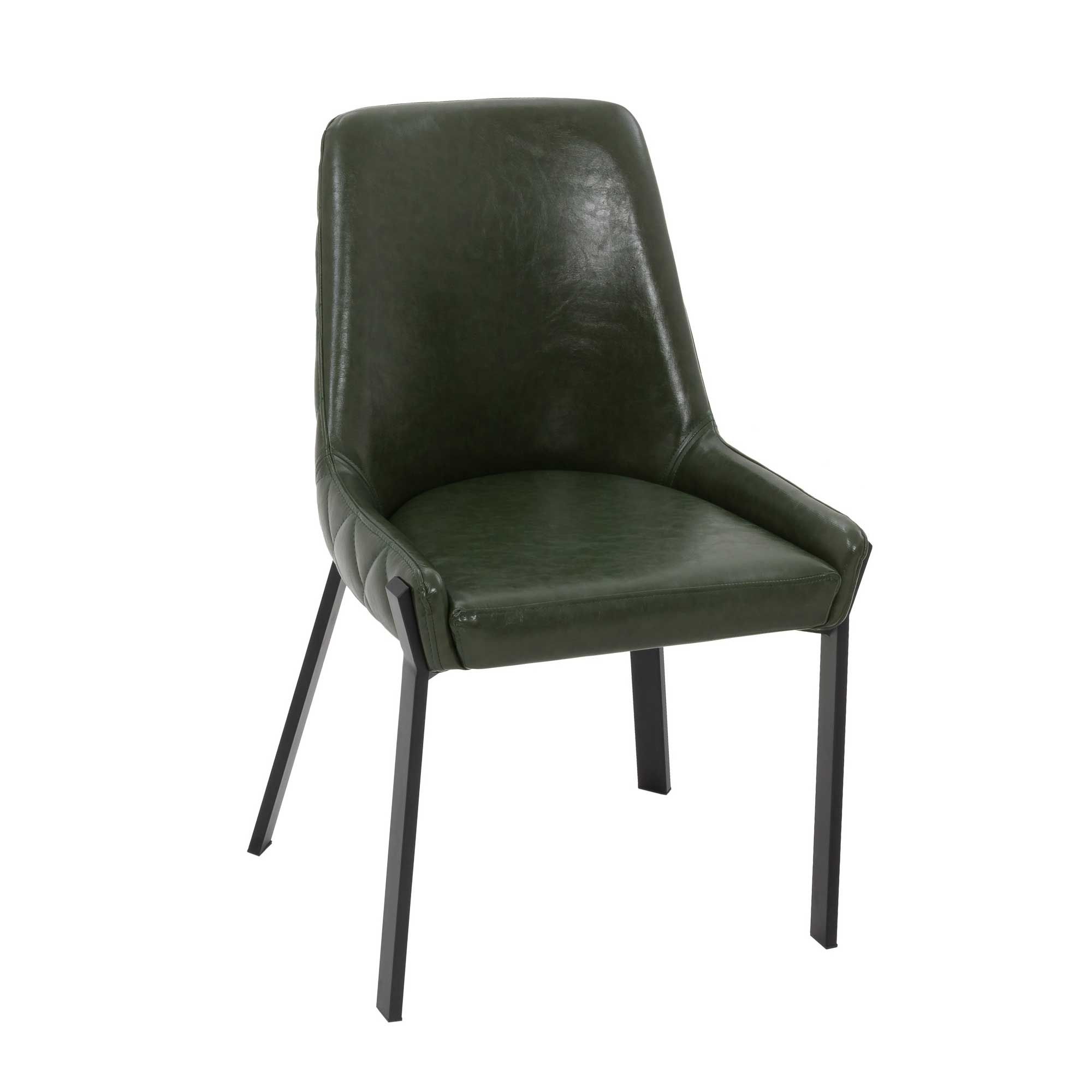 Calabria Dining Chair Faux Leather Olive Green Meubles