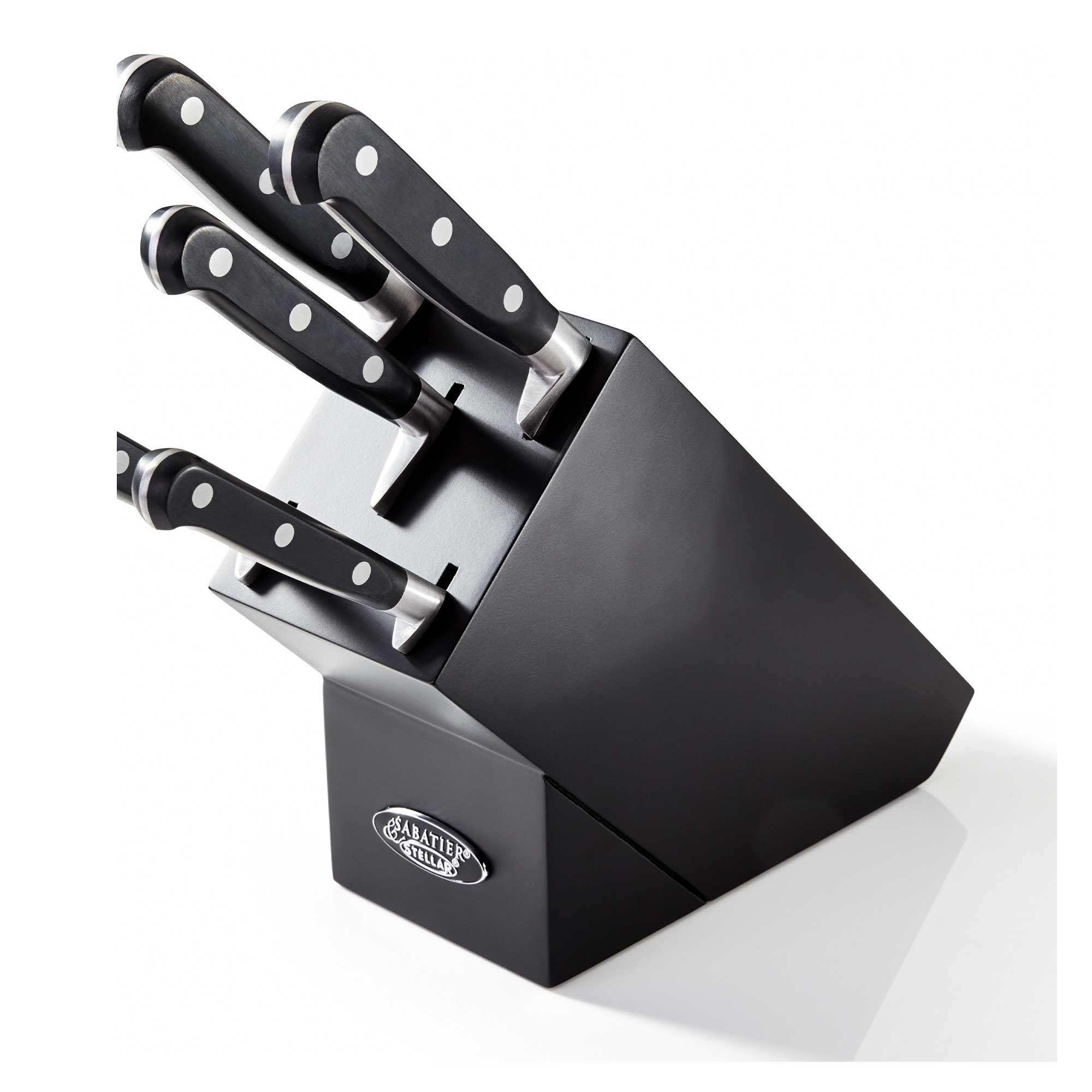 Stellar Sabatier 5 Piece Knife Block Set Black Meubles