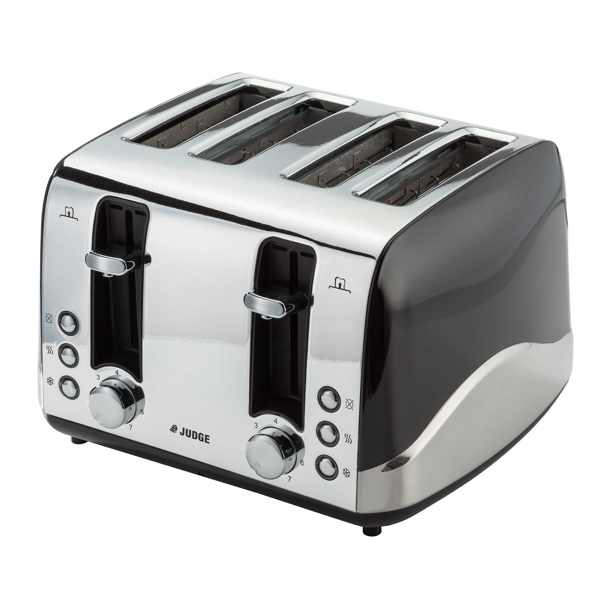 Judge 4 Slice Toaster Black & Chrome Meubles
