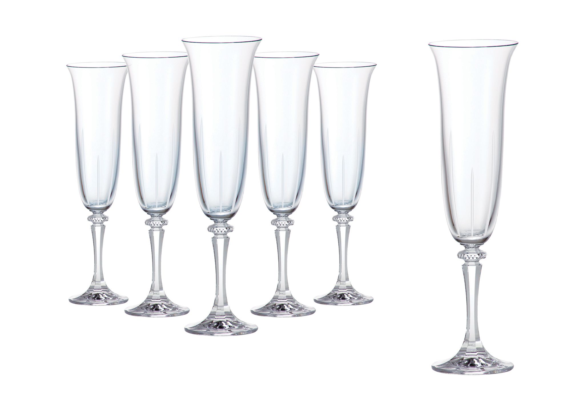 Tipperary Crystal Tipperary Tranquility Set of 6 Champagne Flutes in a