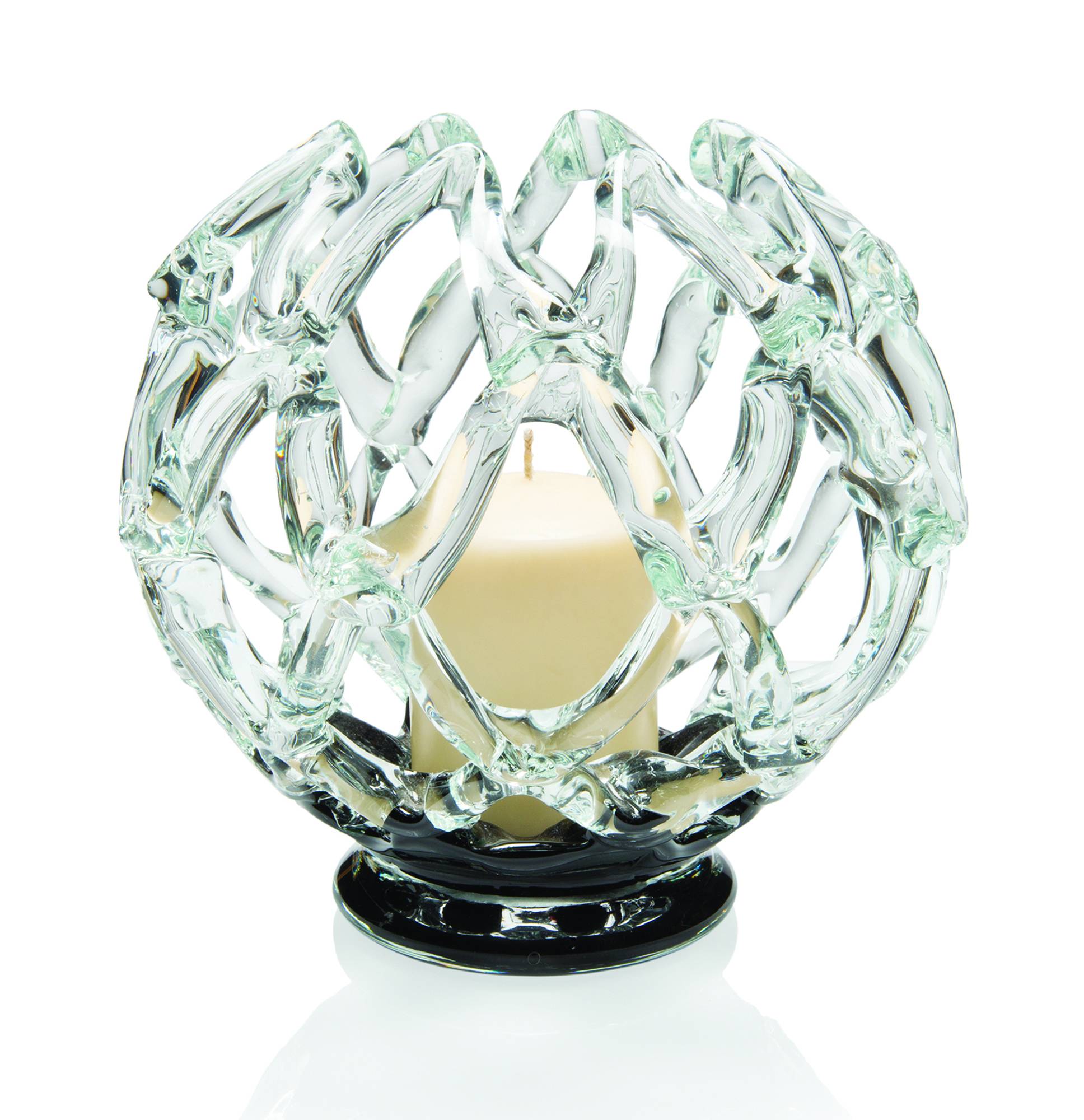 Newgrange Living 24cm Pillar Candleholder Black Base