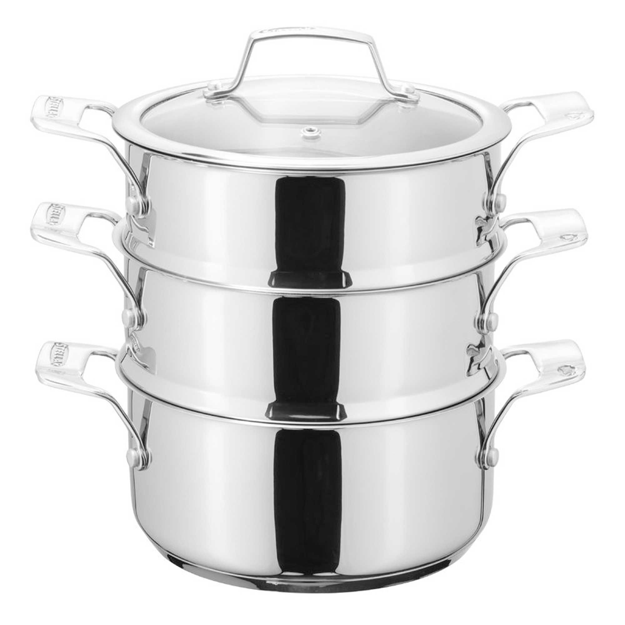 Stellar 20cm 3 Tier Steamer Set Stockpots Steamers Meubles