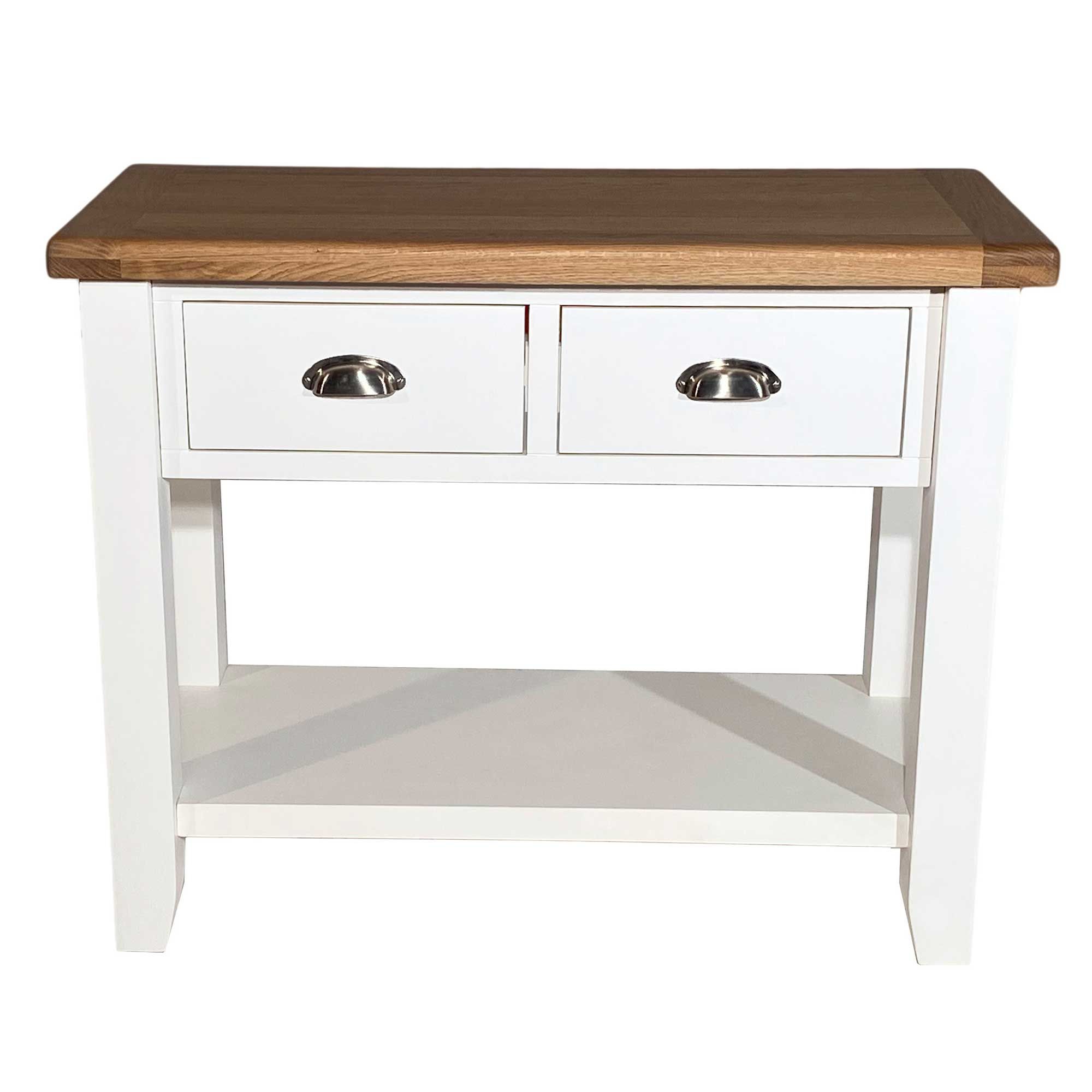 Olivia 2 Drawer Console Table Painted White Meubles 2 Drawer Console Table Painted White, Large White Console Table With Drawers