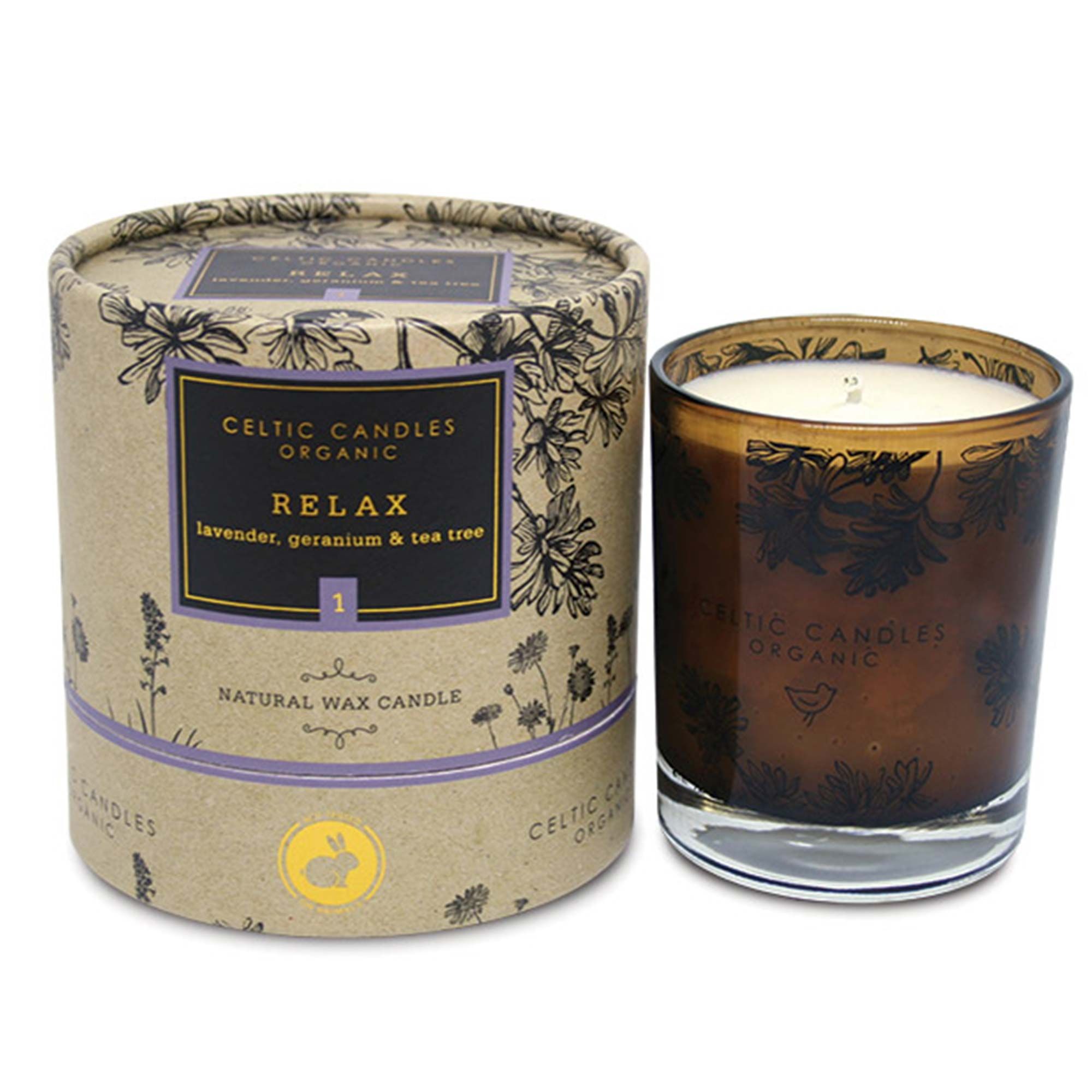 Celtic Candles Organic Relax Lavender, Geranium & Tea Tree Tumbler