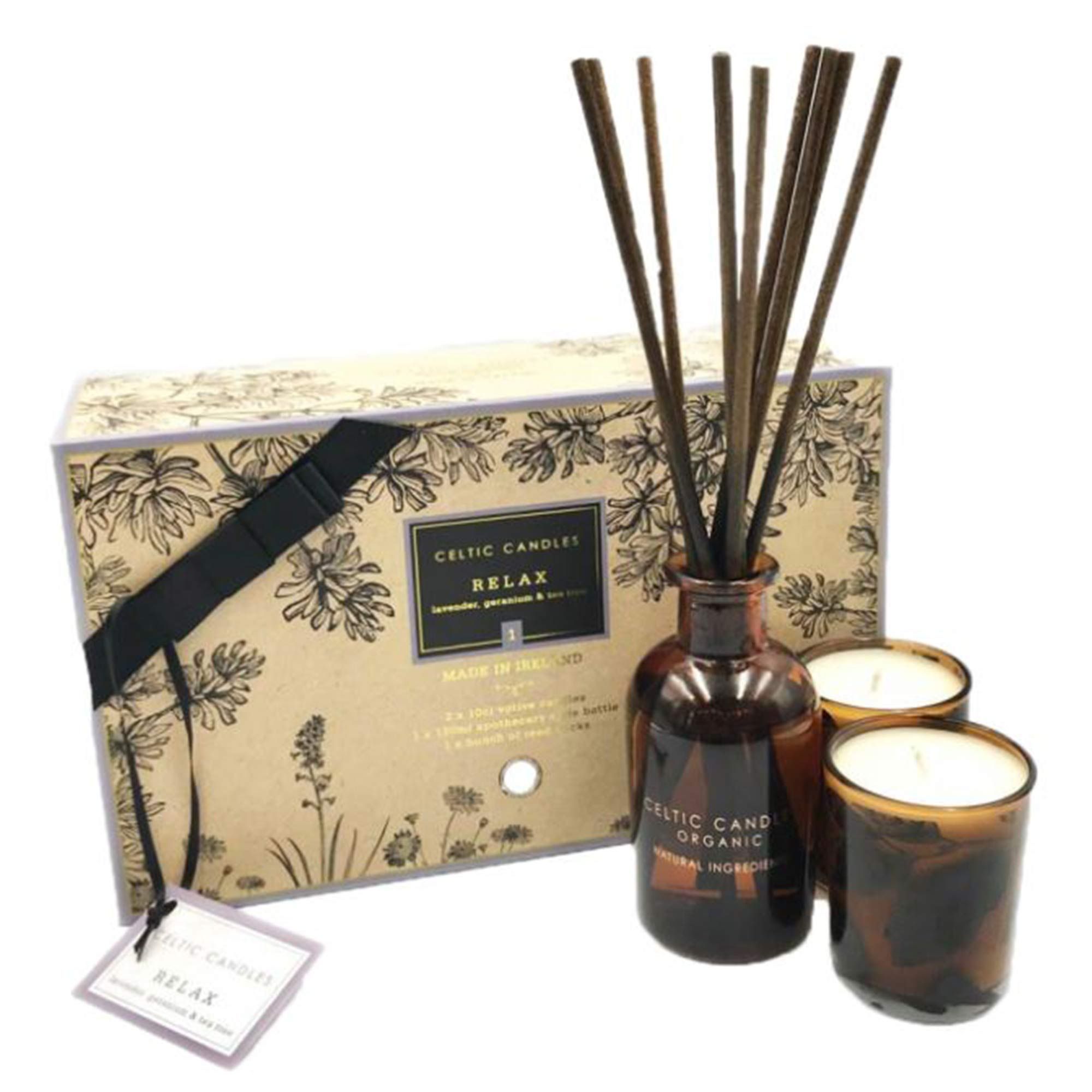Celtic Candles Organic Relax Gift Set Candles & Diffusers Meubles