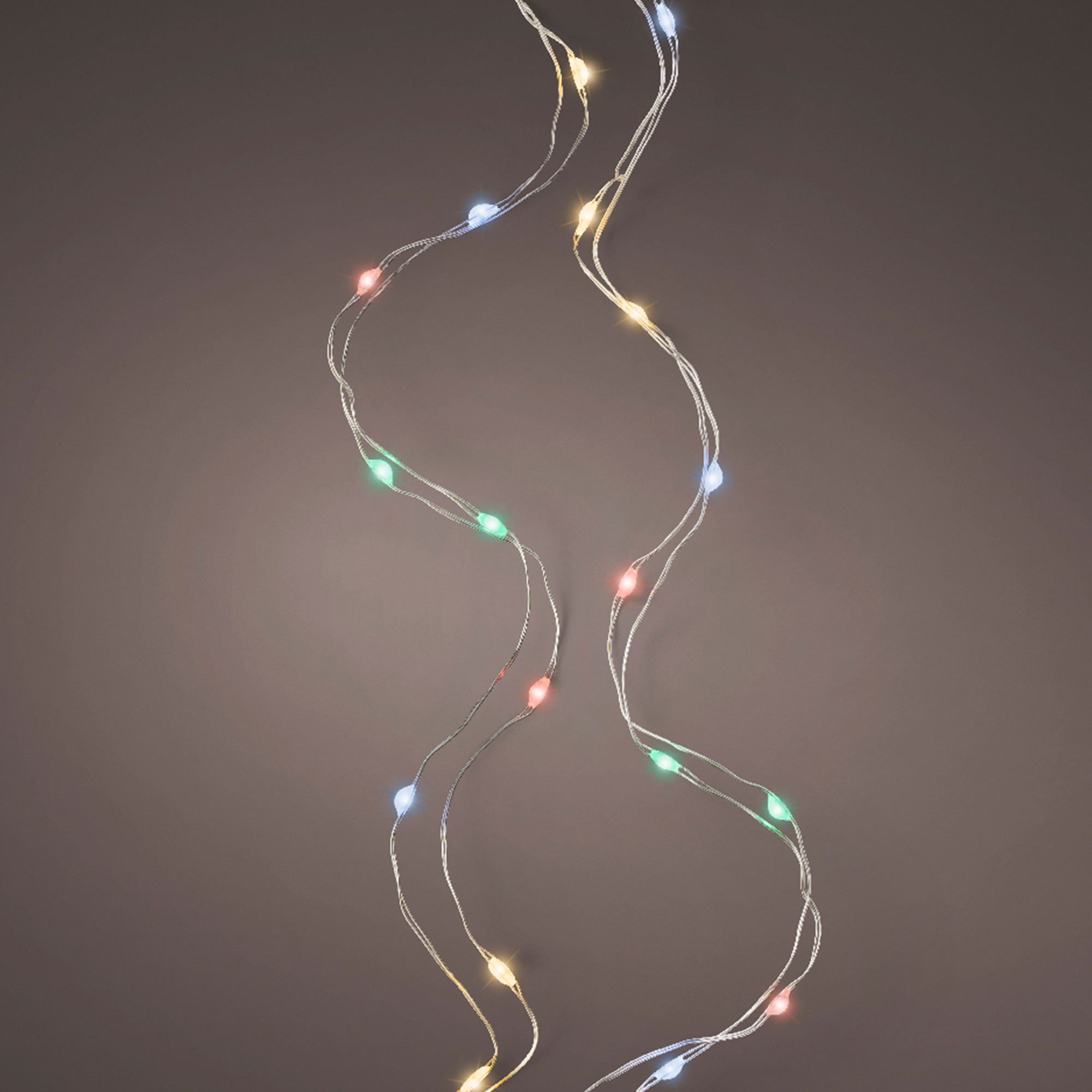 Kaemingk Micro LED Display Lights Silver & Multi 195cm ALL CHRISTMAS