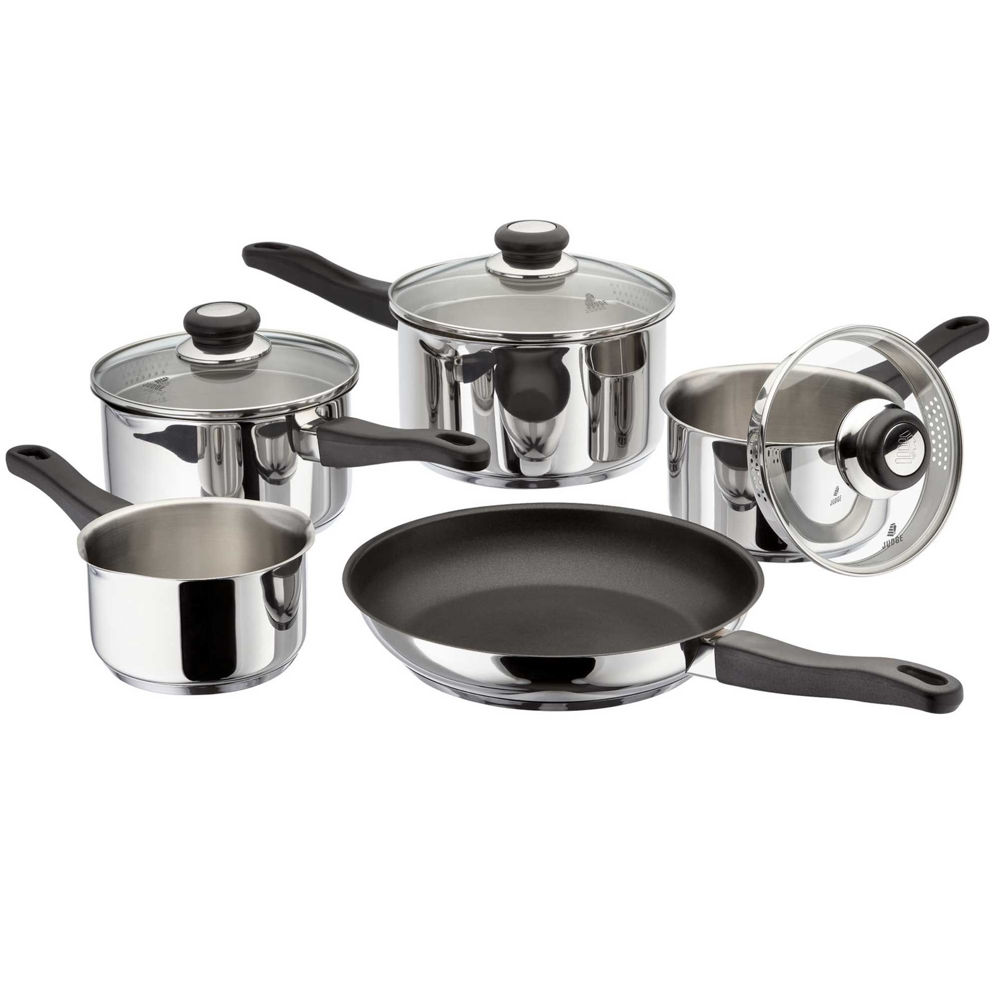 Judge Vista 5 Piece NonStick Draining Saucepan Set Saucepans