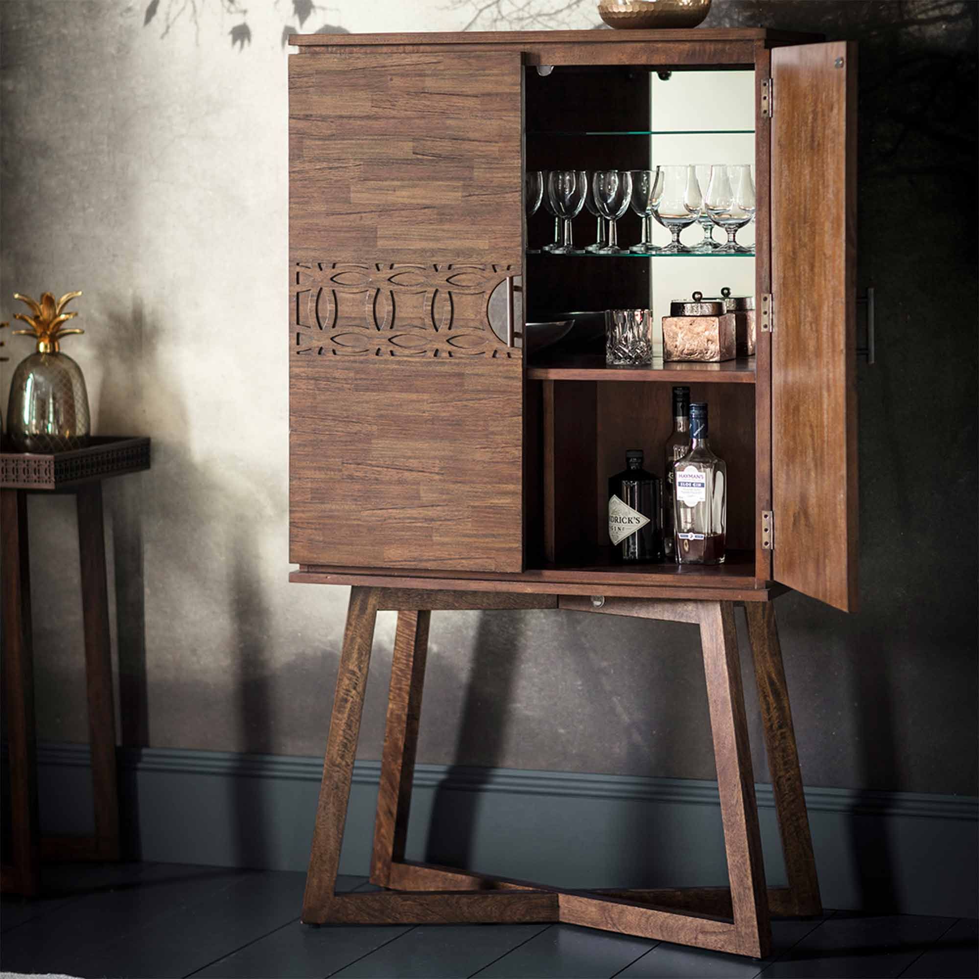 Jaipur 2 Door Drinks Dark Brown Display Meubles