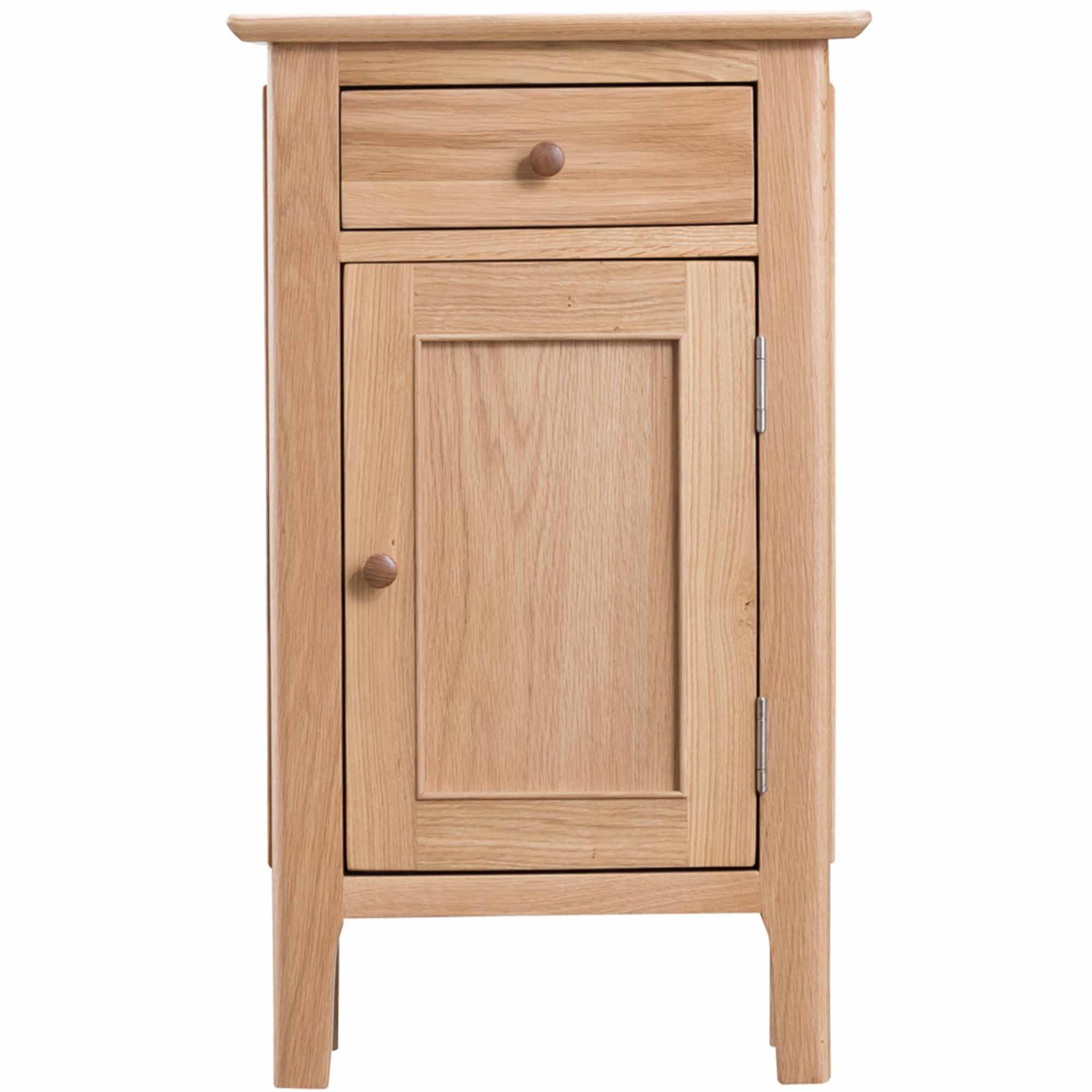 Alford 1 Door + 1 Drawer Narrow Cupboard Light Oak All Dining