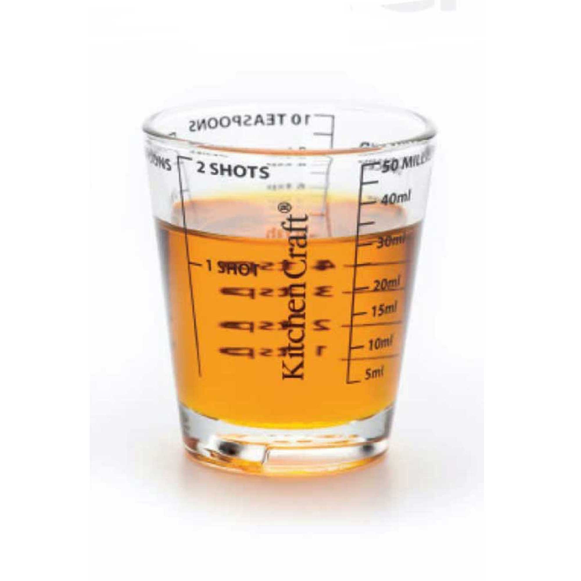 Kitchen Craft Glass Mini Measuring Cup - ml, Teaspoon, Shots, fl