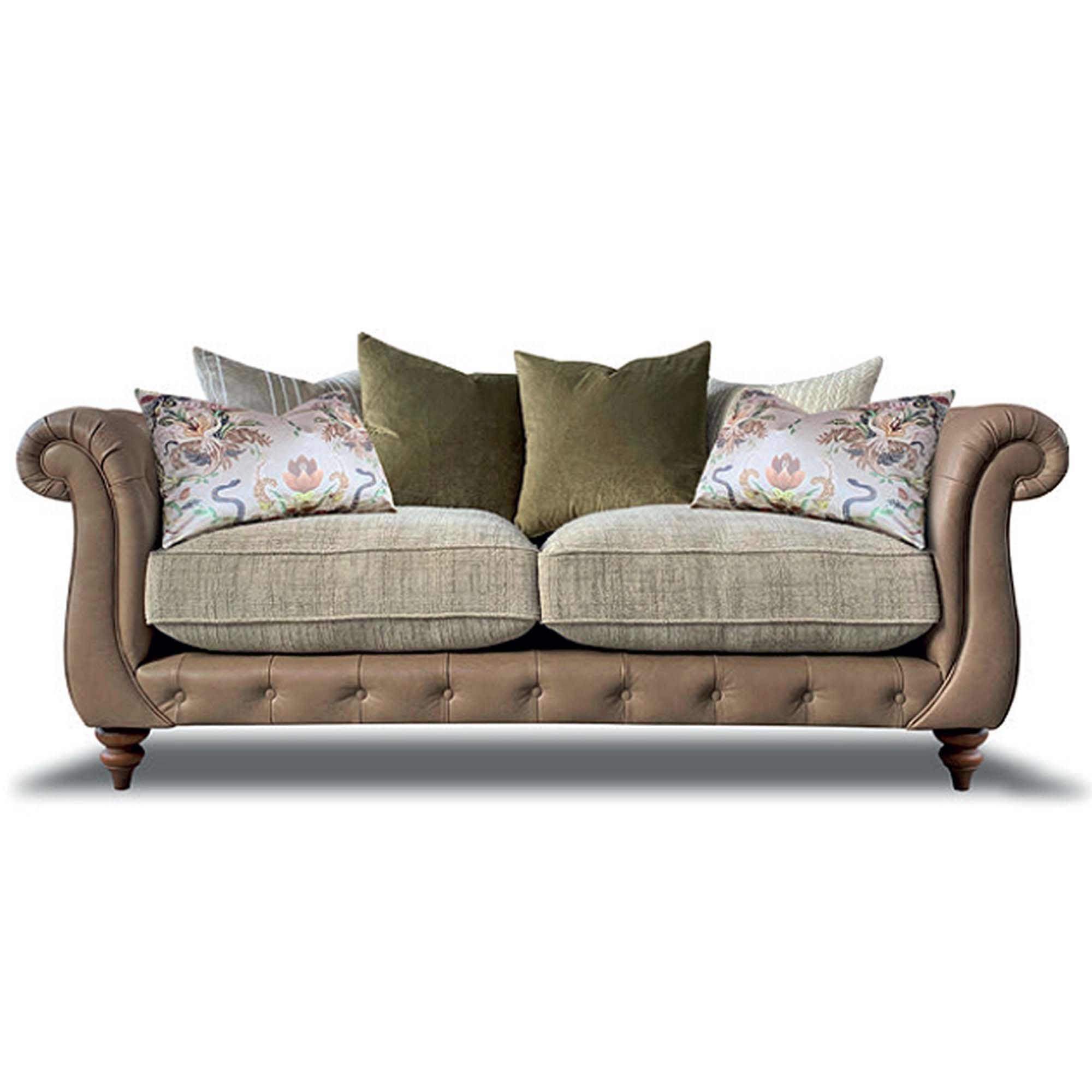 Alexander & James Utopia 2 Seater Sofa Tote Leather & Fabric Mix With