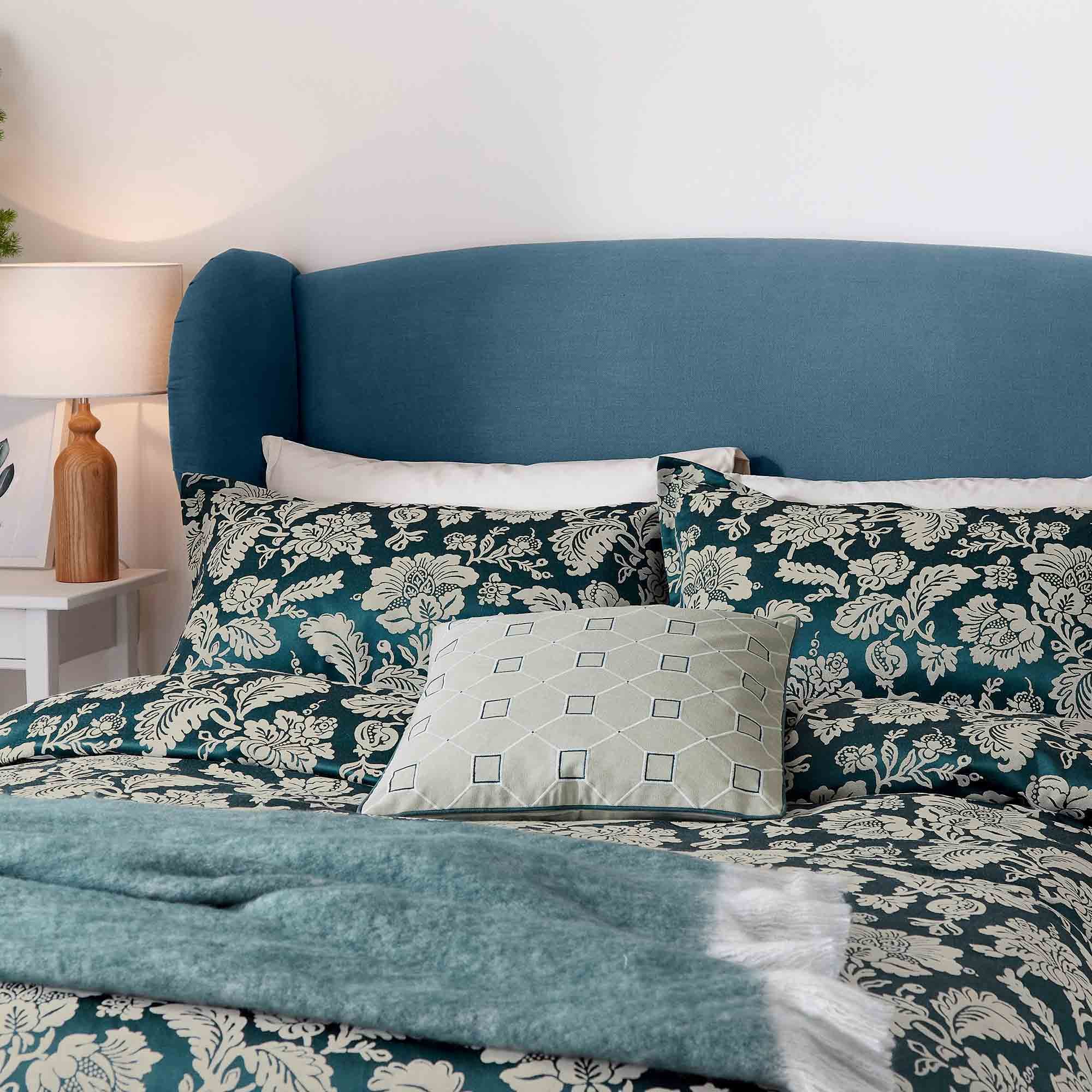 Sanderson Hepworth Super King Duvet Cover Teal Meubles