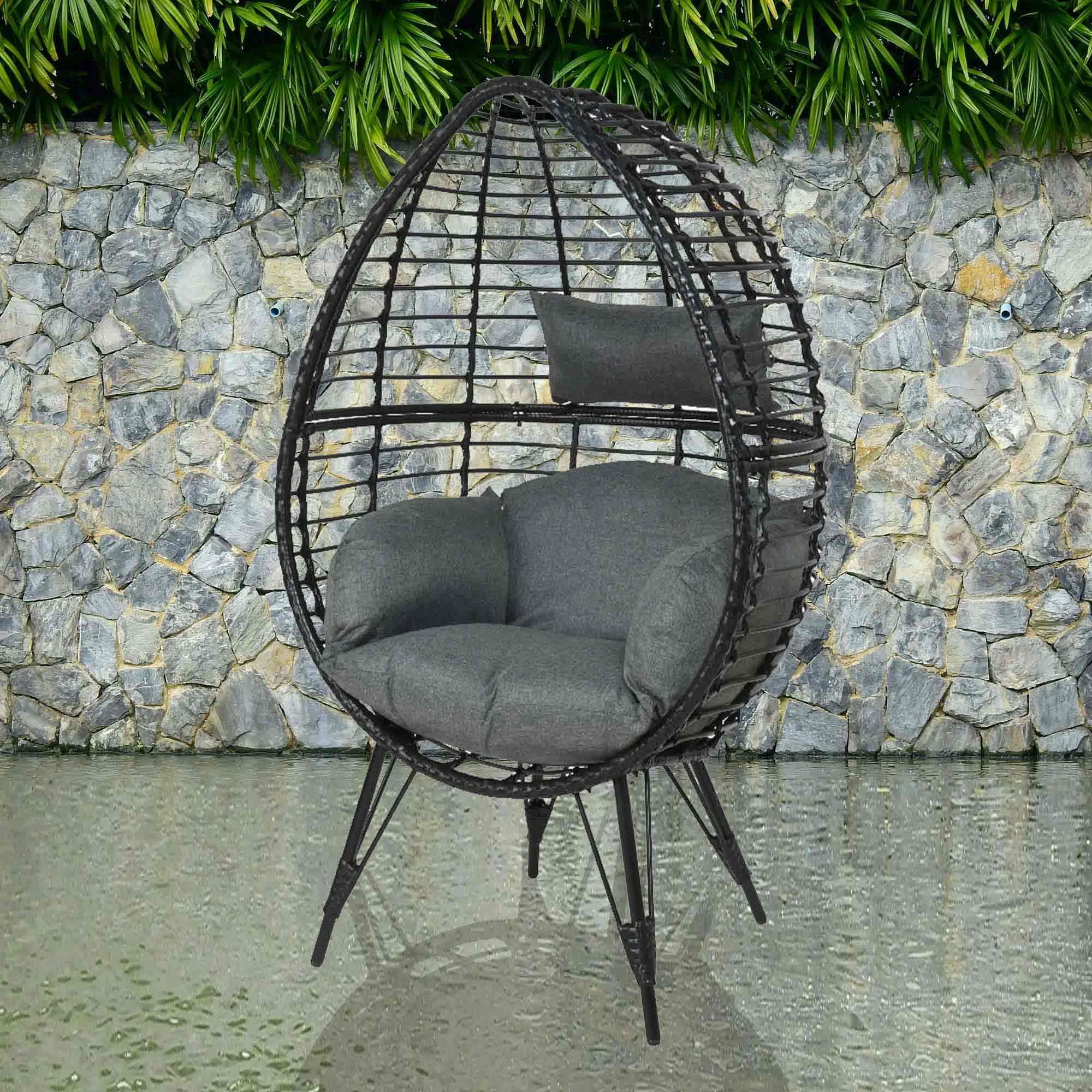 Evora Standing Outdoor Egg Chair Black Meubles