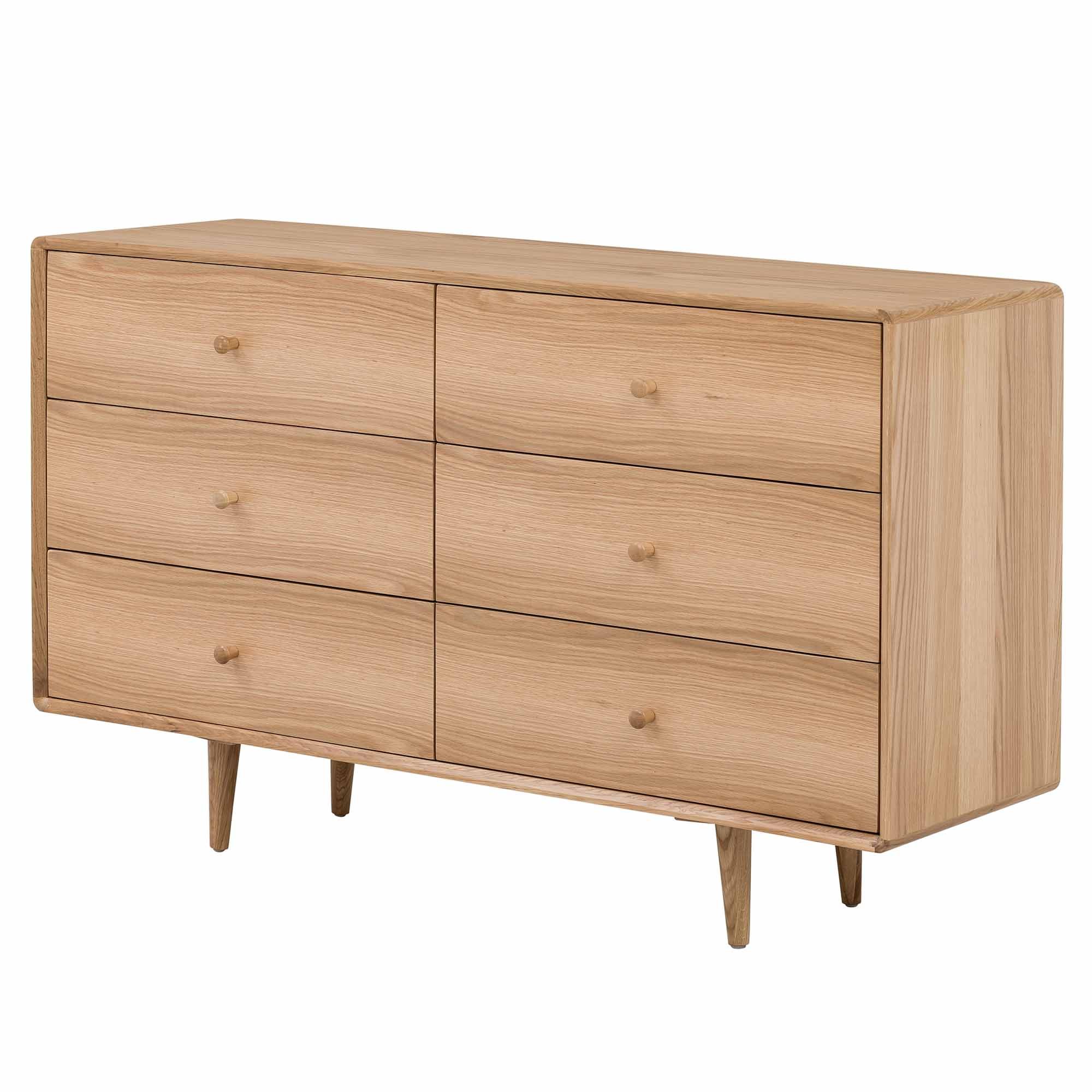 Jenson 3+3 Drawer Chest of Drawers Light Oak Meubles