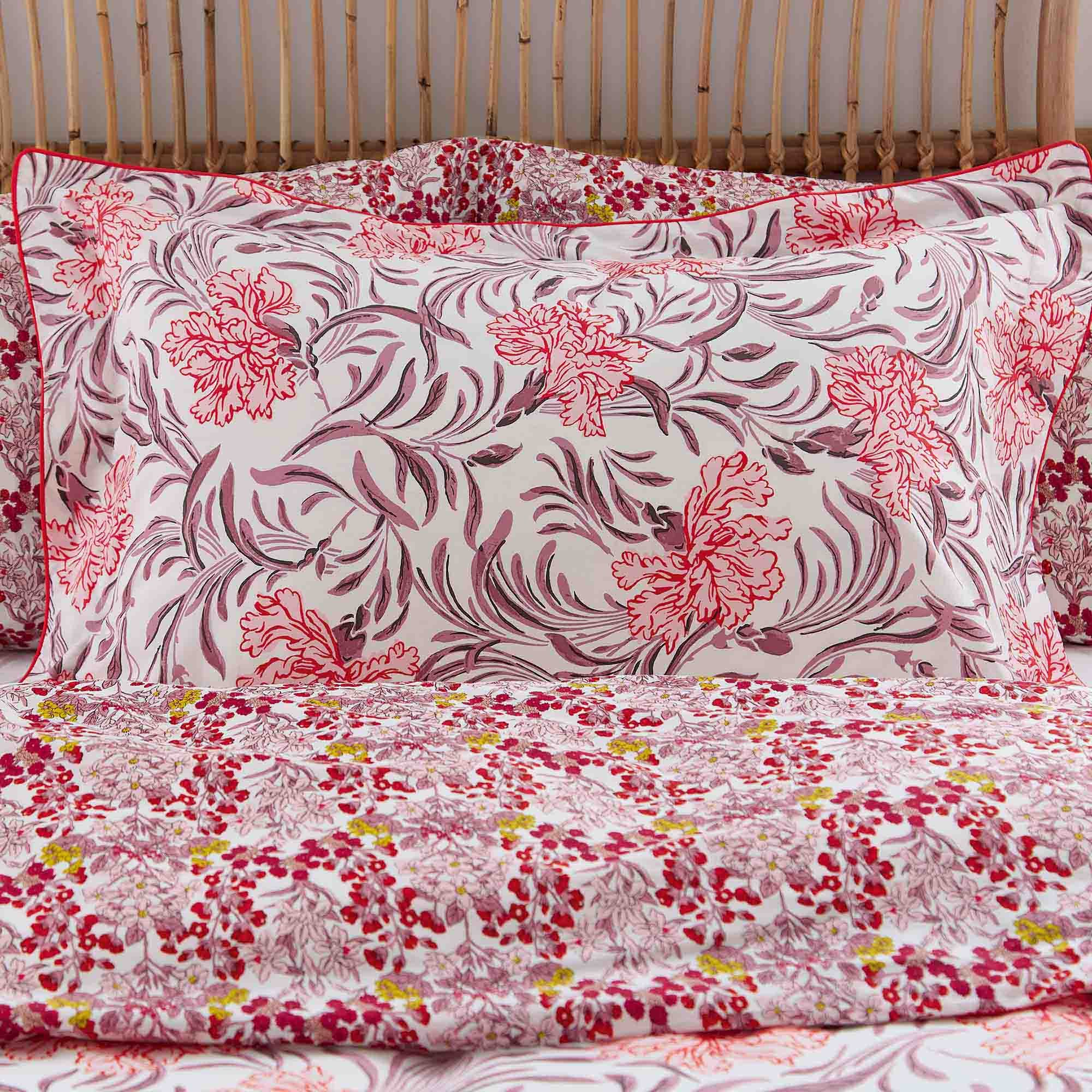 Joules Garland Floral Reversible King Duvet Cover Set Pink Meubles