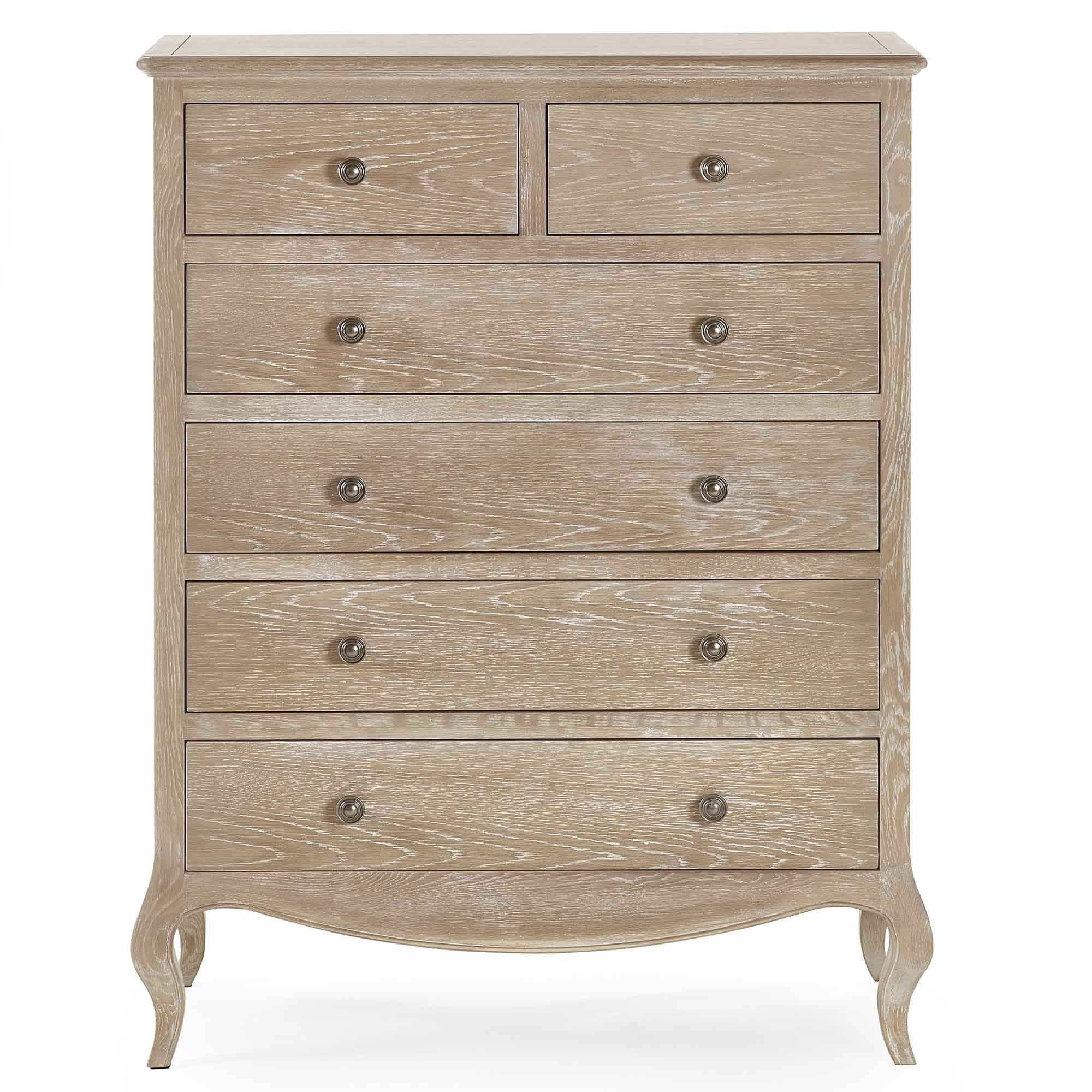 Camille 3 + 3 Drawer Chest of Drawers Limed Oak Meubles