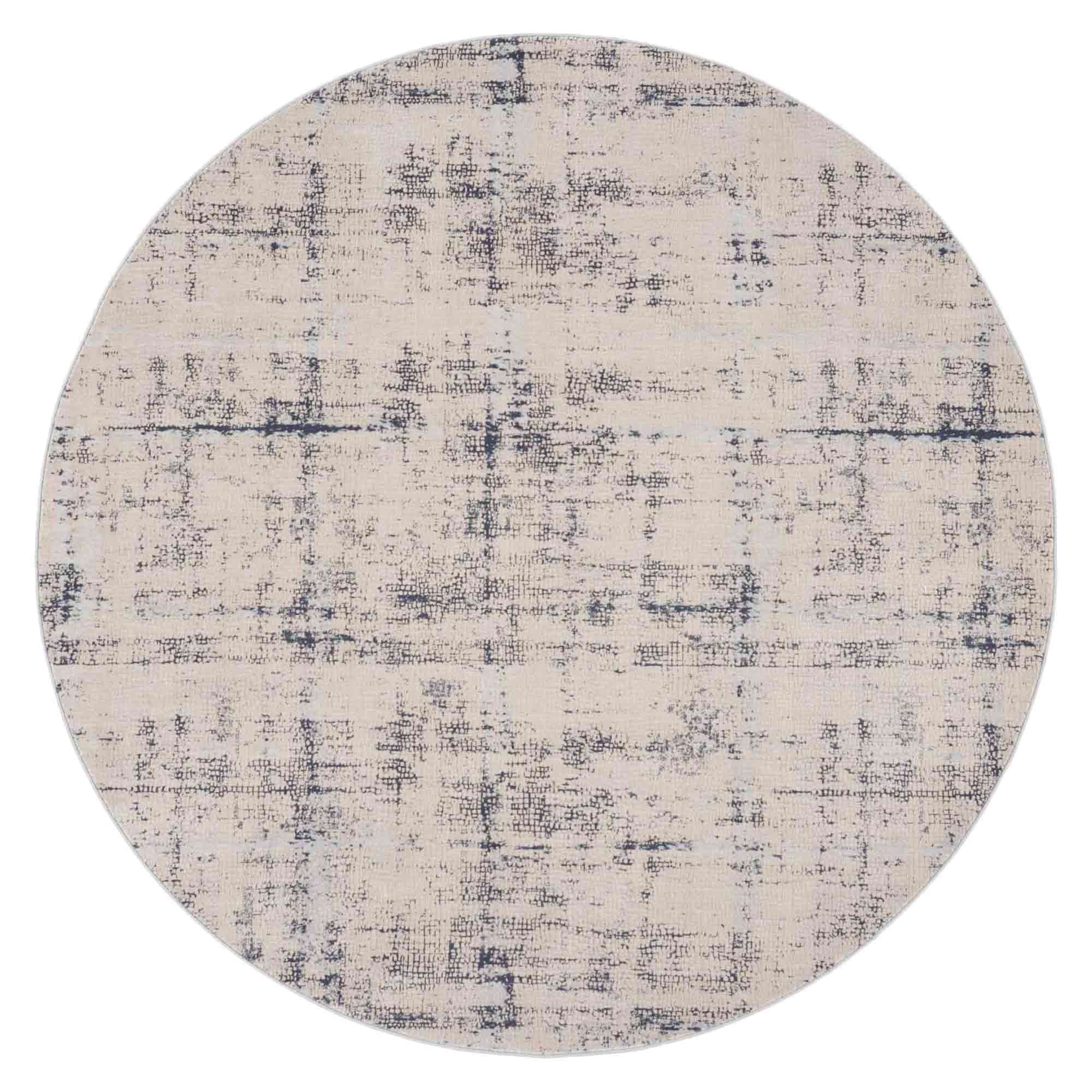 Rustic Textures 06 Circle Rug 239cm x 239cm Ivory & Blue - Meubles