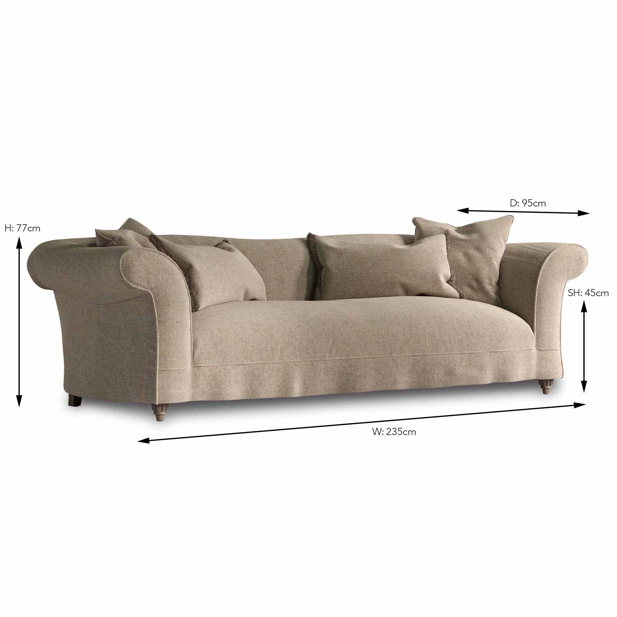 Tetrad Alice 4 Seater Sofa With Removable Covers & 4 Scatter Cushions