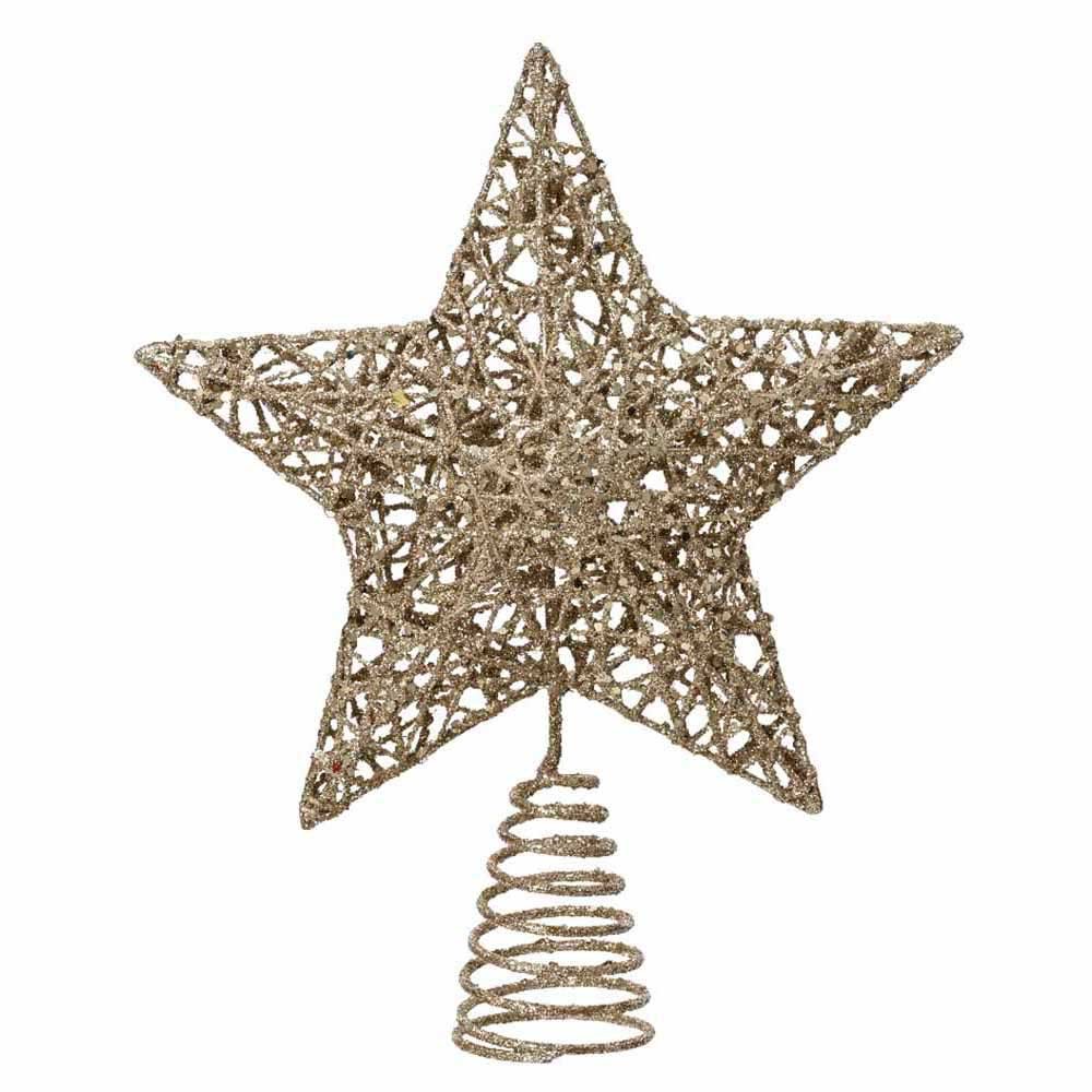 Iron Tree Topper With Glitter Champagne 22cm - Meubles