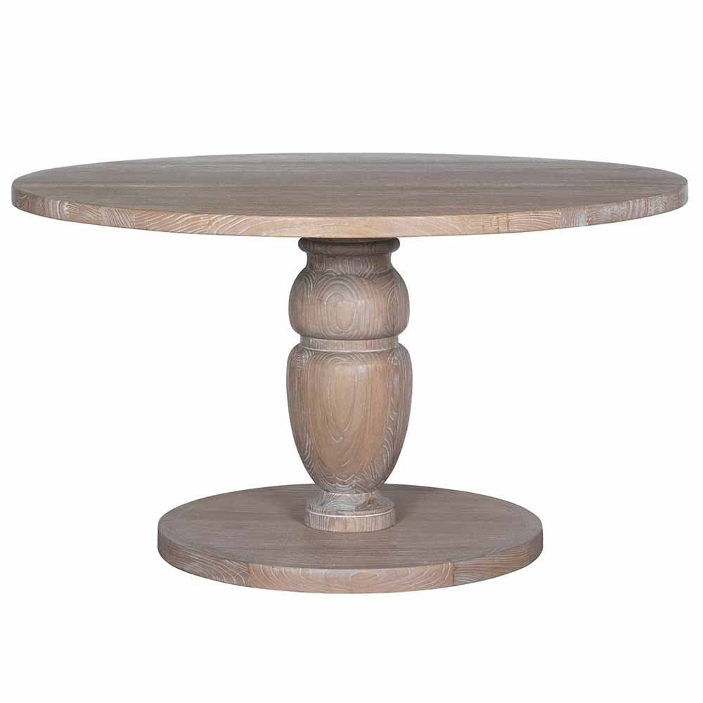 Belle 8-10 Person Round Dining Table Antique Oak - Meubles